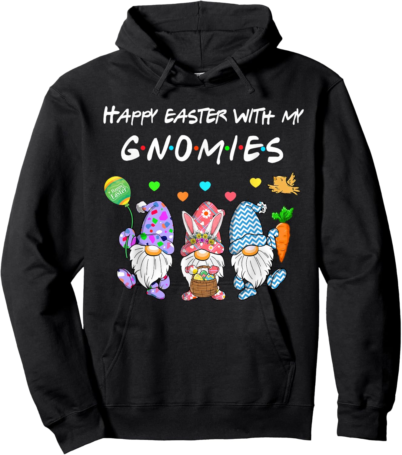 Happy Easter With My Gnomies Gnome Bunny For Boys Girls Kids Hoodie - Hoodie | Black