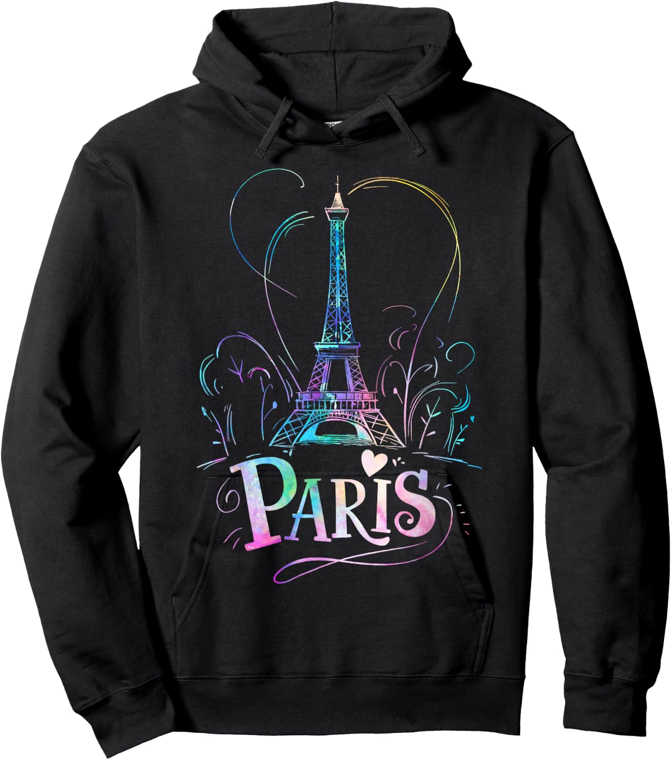 Eiffel Tower Paris Holiday France Souvenir Women Girls Hoodie - Hoodie | Black