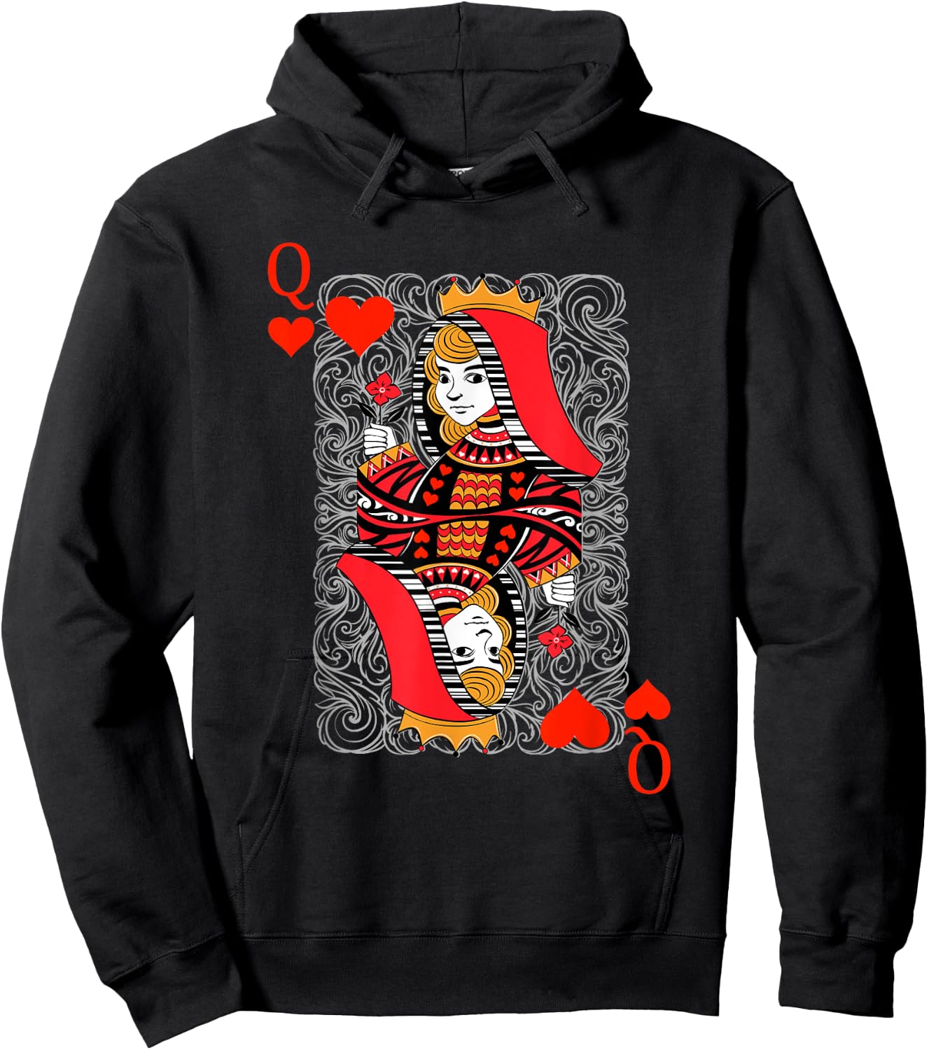 Queen Of Hearts Spielkarten Paare Halloween Kostüm Hoodie - Hoodie | Black