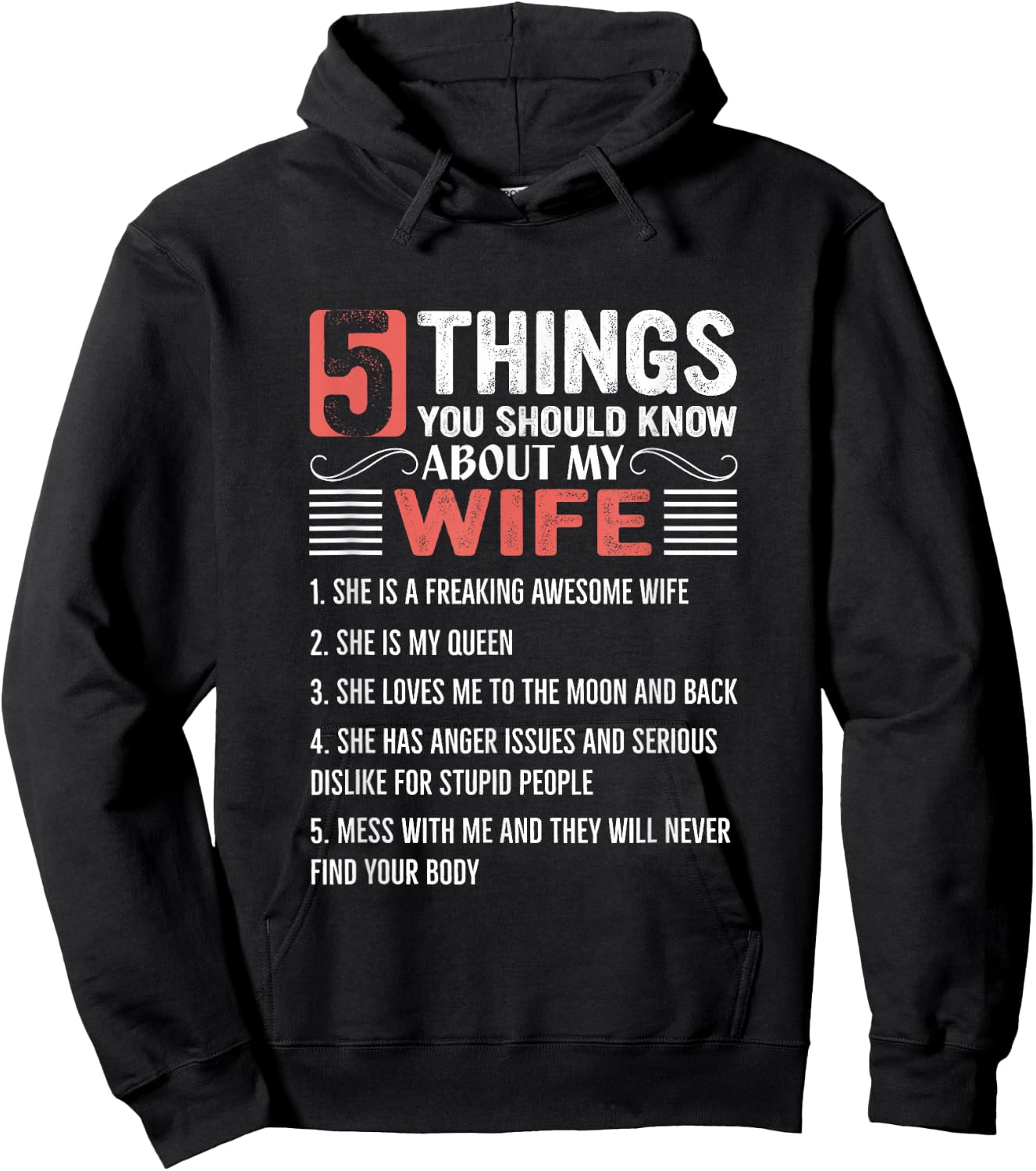5 Things You Should Know About My Wife Hoodie - Hoodie | Black