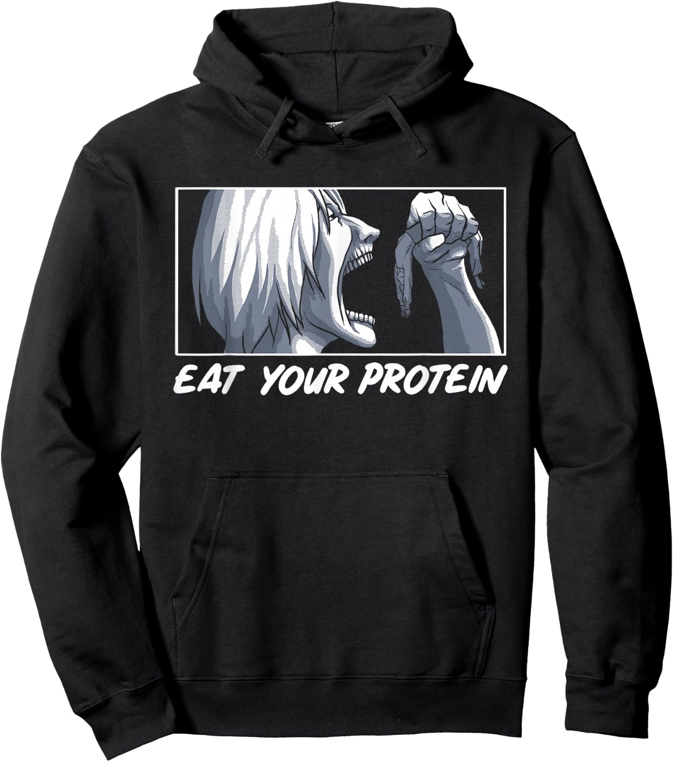 Iss dein Protein Anime Gym Manga Bodybuilding Fitness Anime , black Hoodie - Hoodie | Black