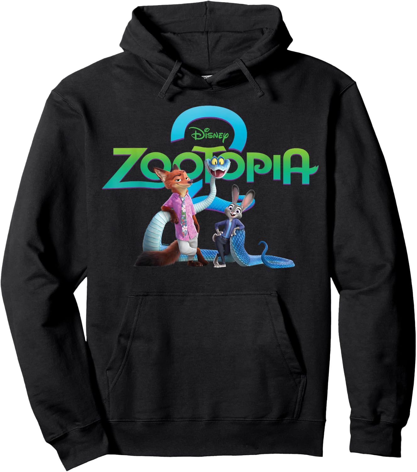 Disney Zootopia 2 Poster Art with Nick Judy Gary & Logo Hoodie - Hoodie | Black