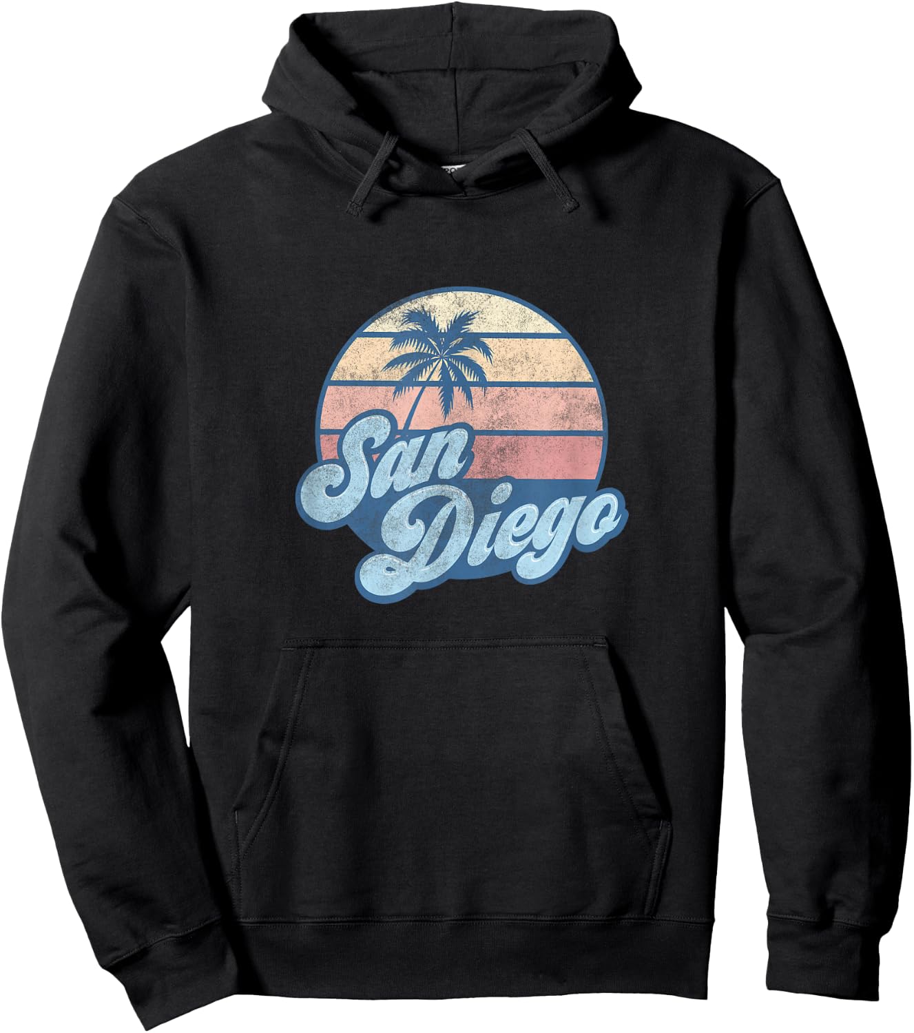 Artist Unknown child Retro,classic San Diego California CA T Shirt Vintage 70s Retro Surfer , Blue, Small US Hoodie - Hoodie | Black