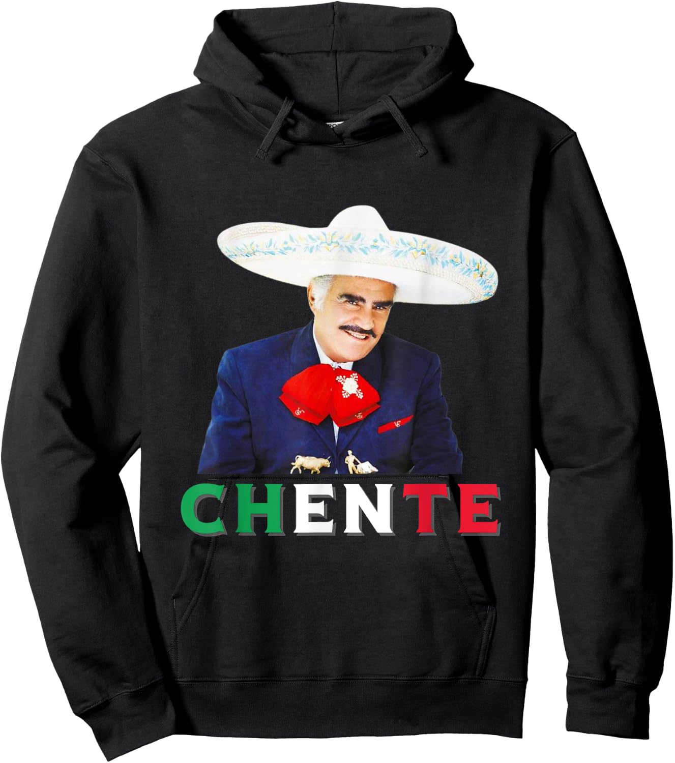 Chente Vicente Fernandez - Sigo Siendo El Rey Mexican Flag Hoodie - Hoodie | Black