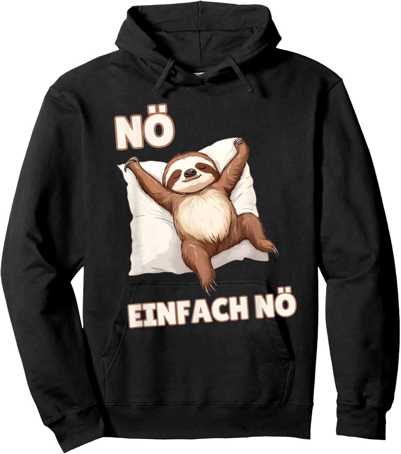 Sloth "Einfach Nö" Funny Sayings for Girls and Boys , black Hoodie - Hoodie | Black