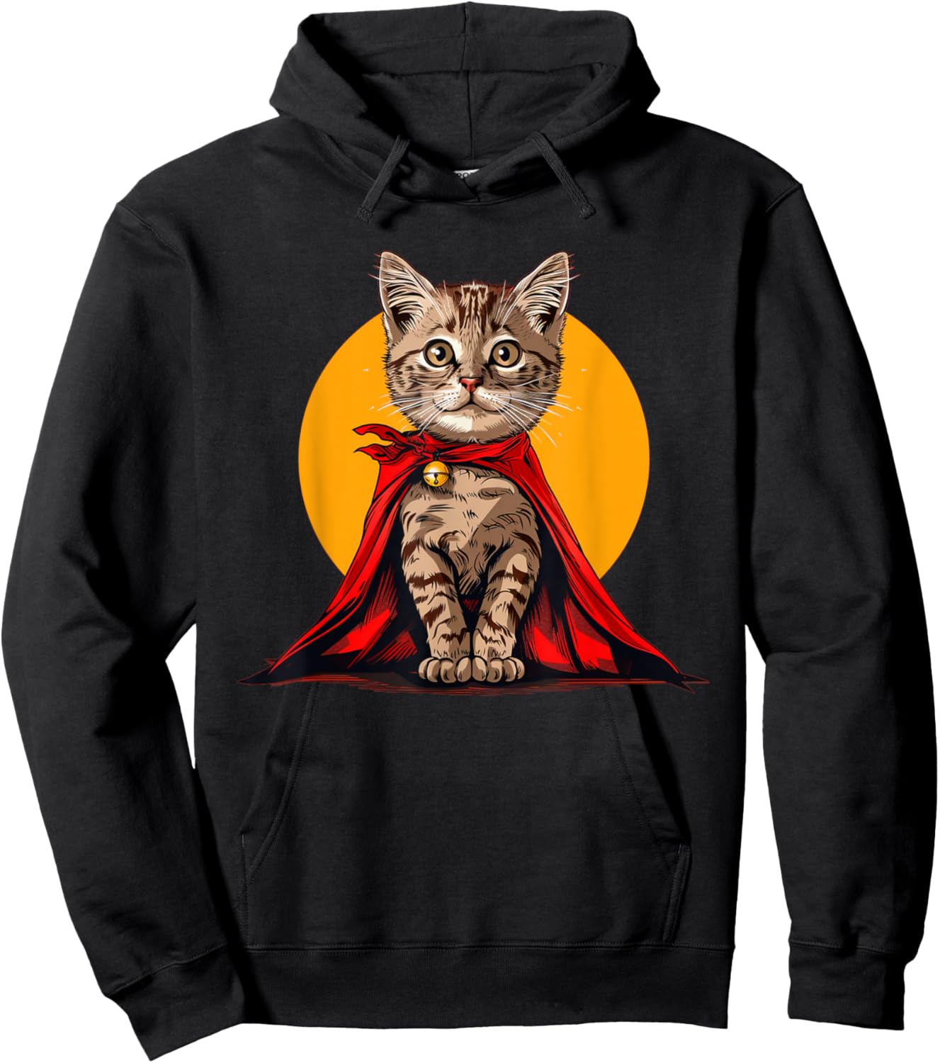 Funny Cat with heroic Drapery Women Girls Kids Hoodie - Hoodie | Black