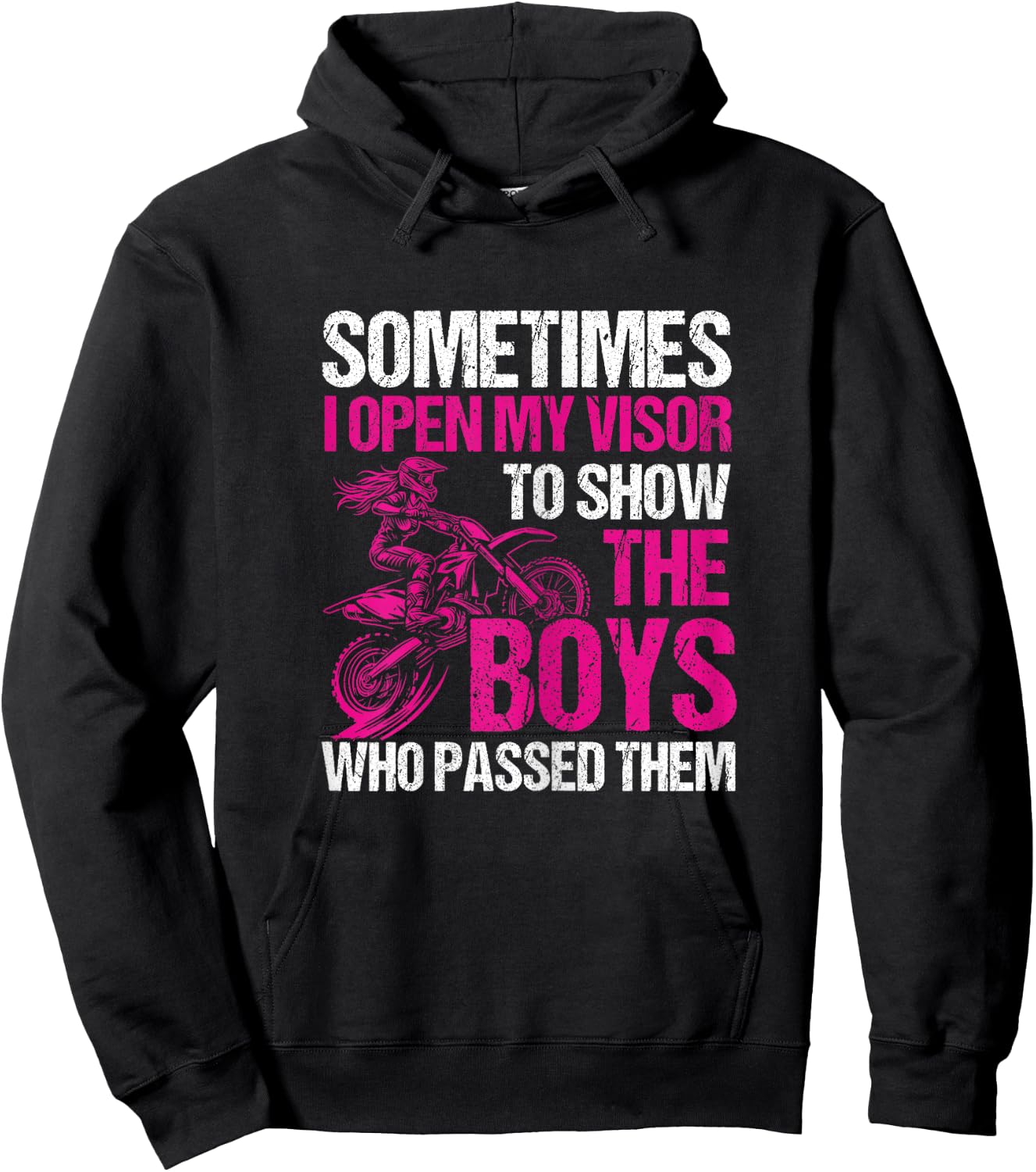 Kids motocross funny dirt bike toddler girl dirt biking Hoodie - Hoodie | Black