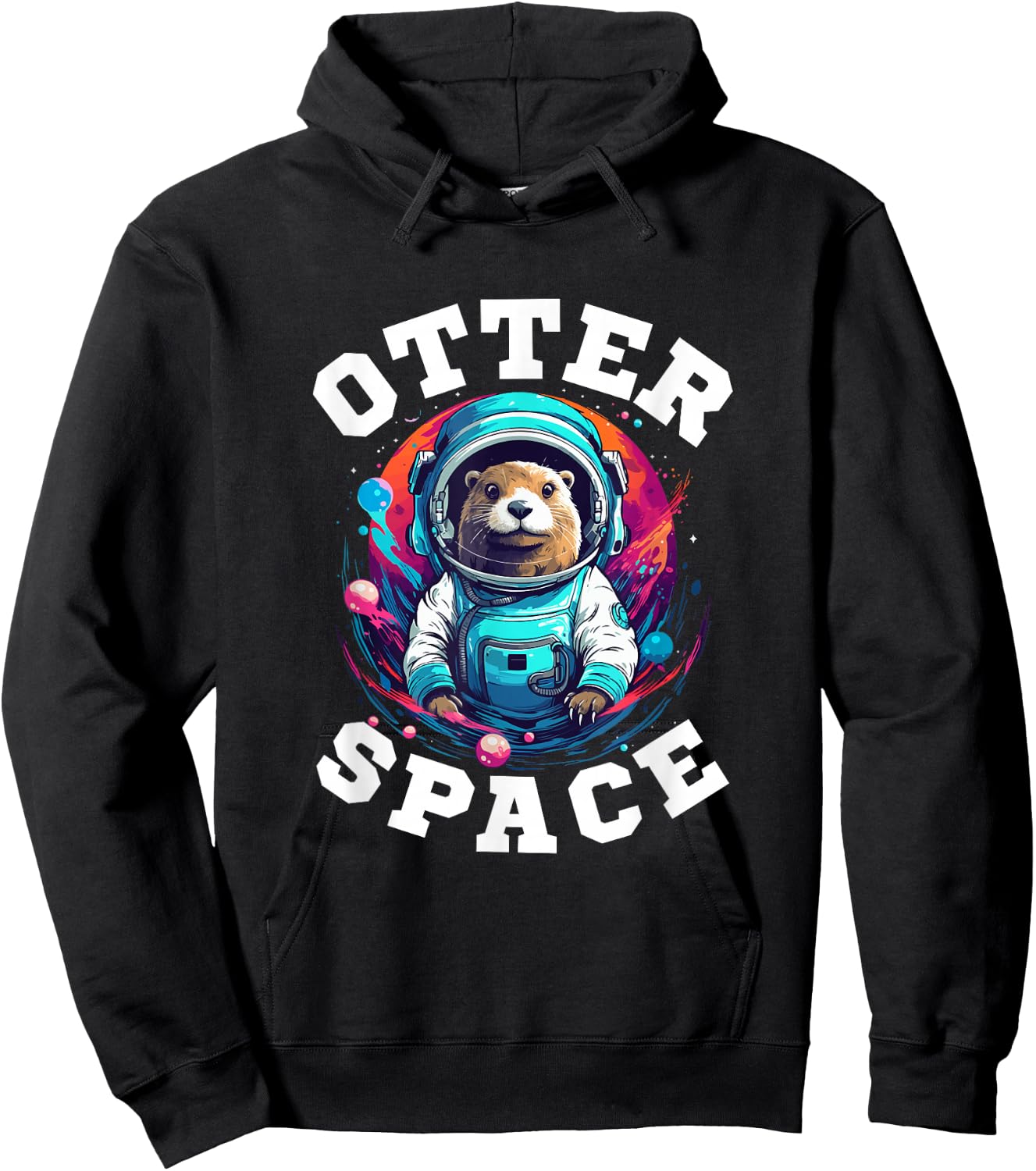 Otter Animal Kids & Adult - Otter Space Hoodie - Hoodie | Black