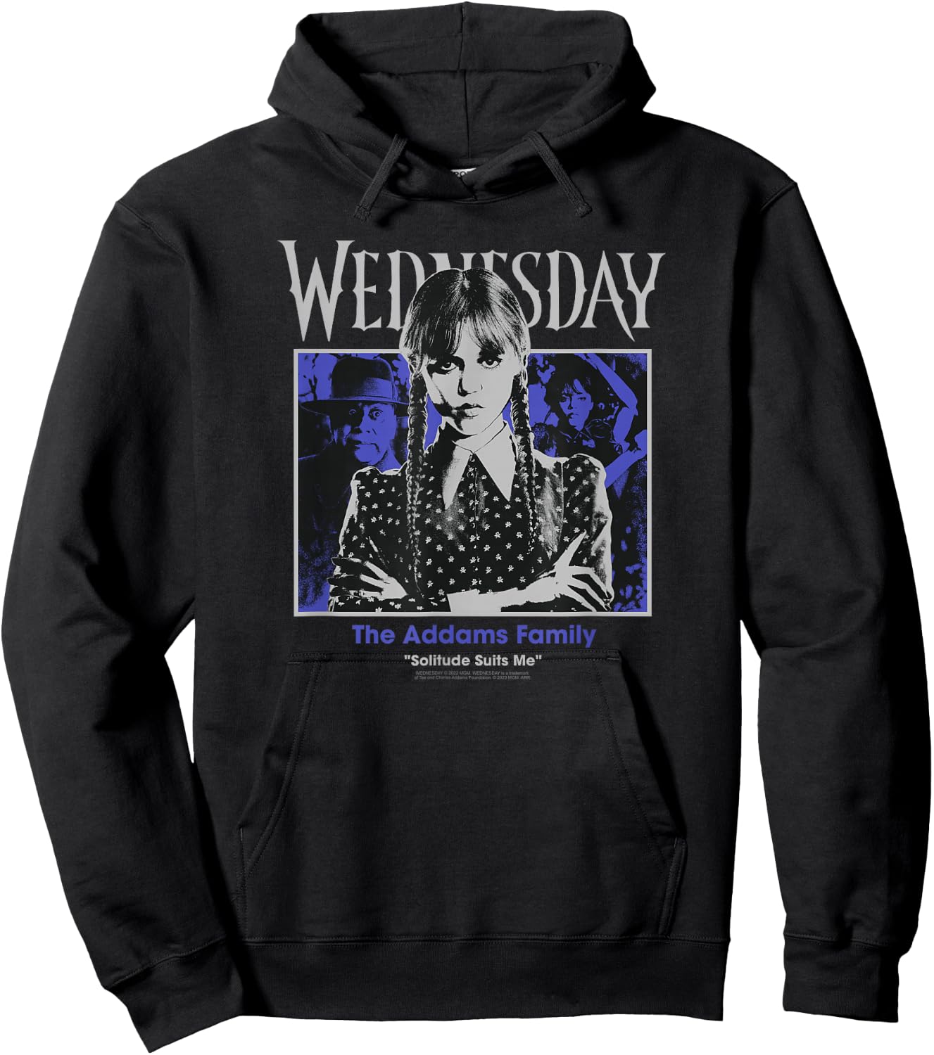 Wednesday The Addams Family Solitude Suits Me Retro Portrait Hoodie - Hoodie | Black