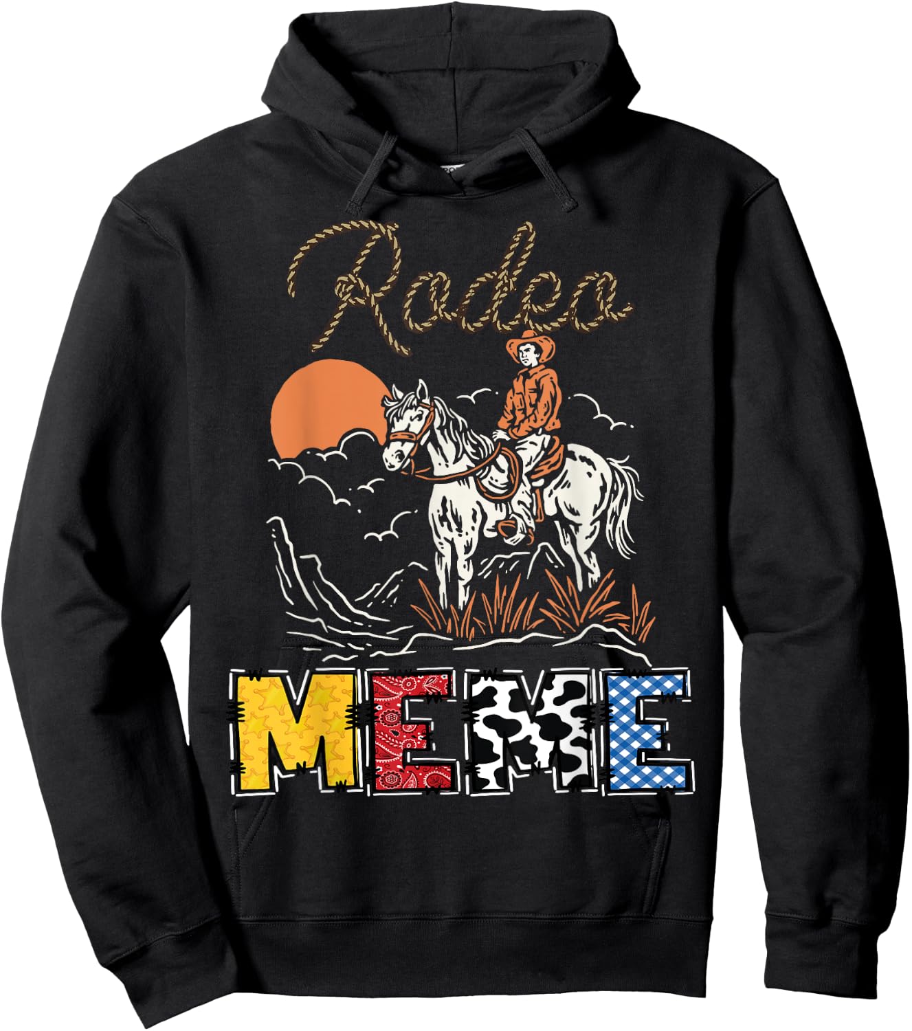 Rodeo Meme Cowboy 1St Birthday Family Matching Hoodie - Hoodie | Black
