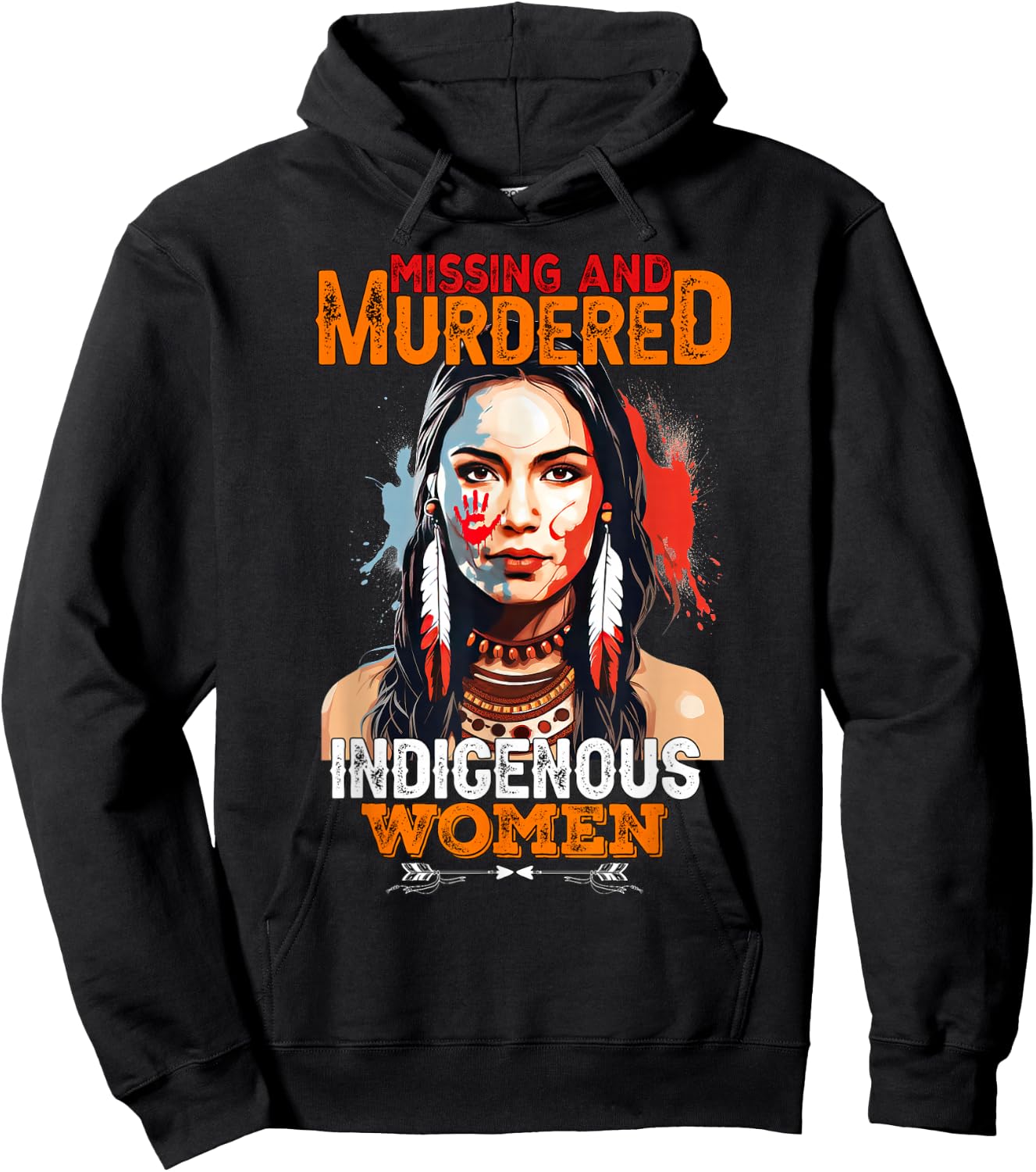 No More Stolen Sisters MMIW Missing Murdered Indigenous Hoodie - Hoodie | Black
