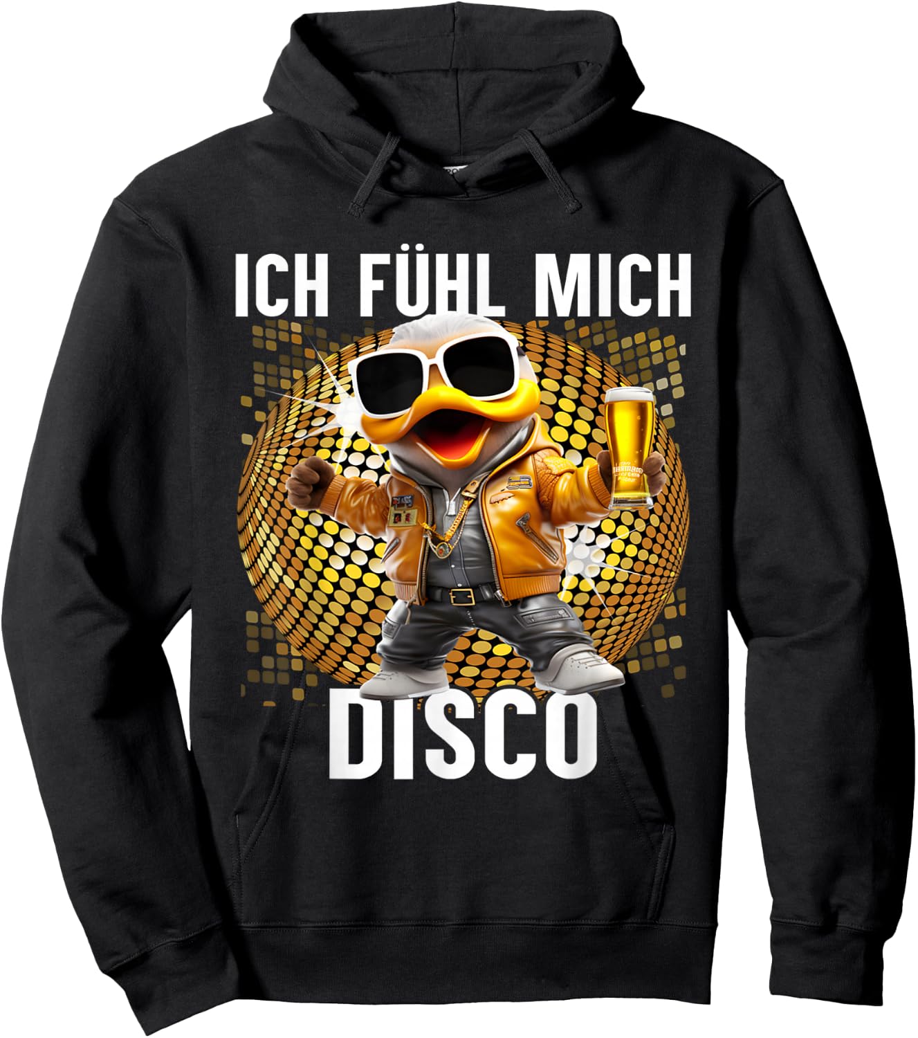Ich Fühle Mich Disco Funny Disco Duck Apres-Ski Party , black Hoodie - Hoodie | Black