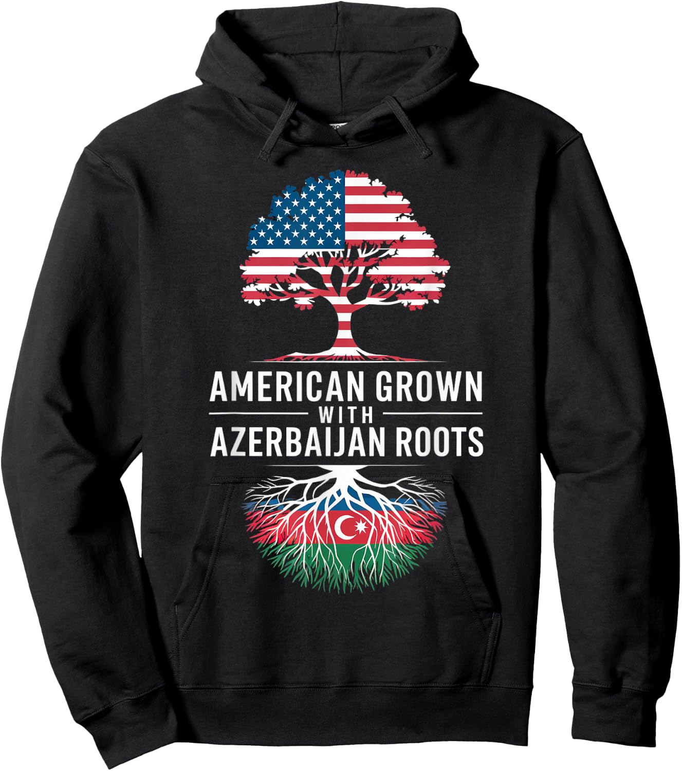 American Grown Azerbaijan Flag Azerbaijani Azerbaijan Hoodie - Hoodie | Black