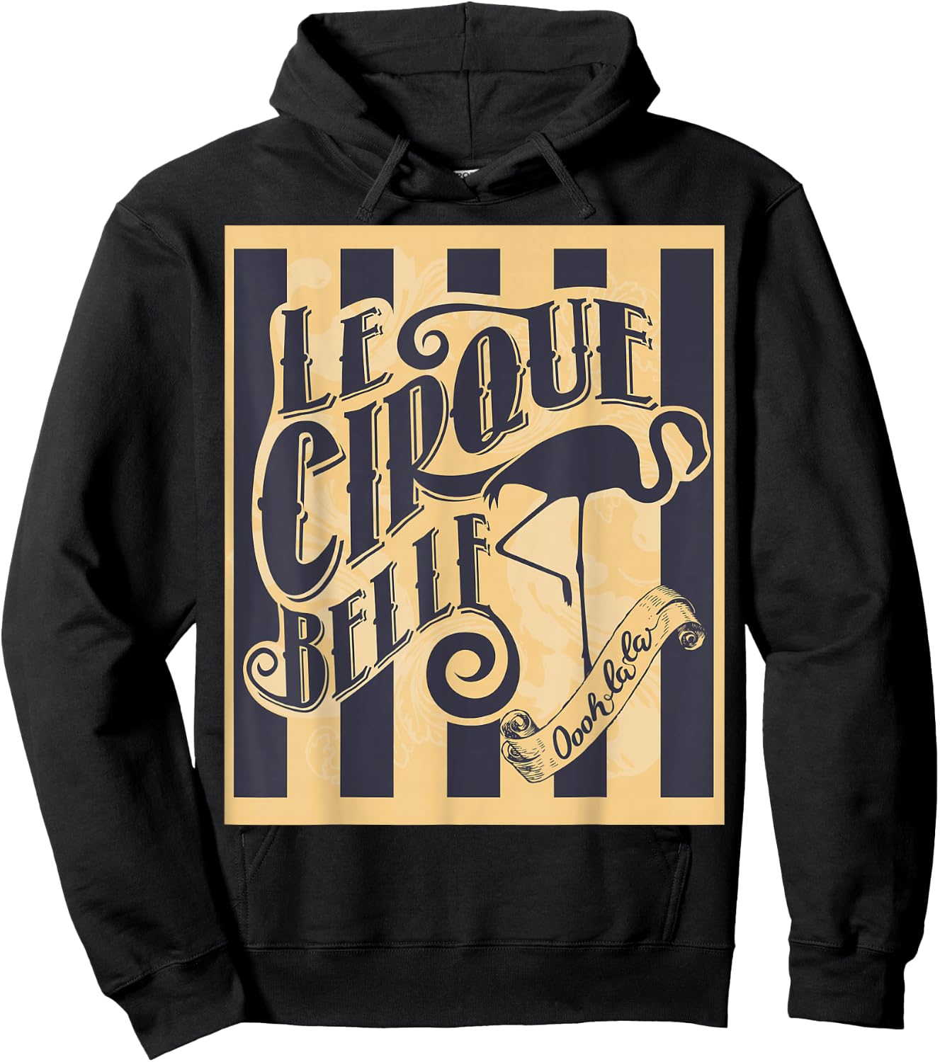 Circus Cirque Belle Flamingo Show Star Act Vintage Ad Poster Hoodie - Hoodie | Black