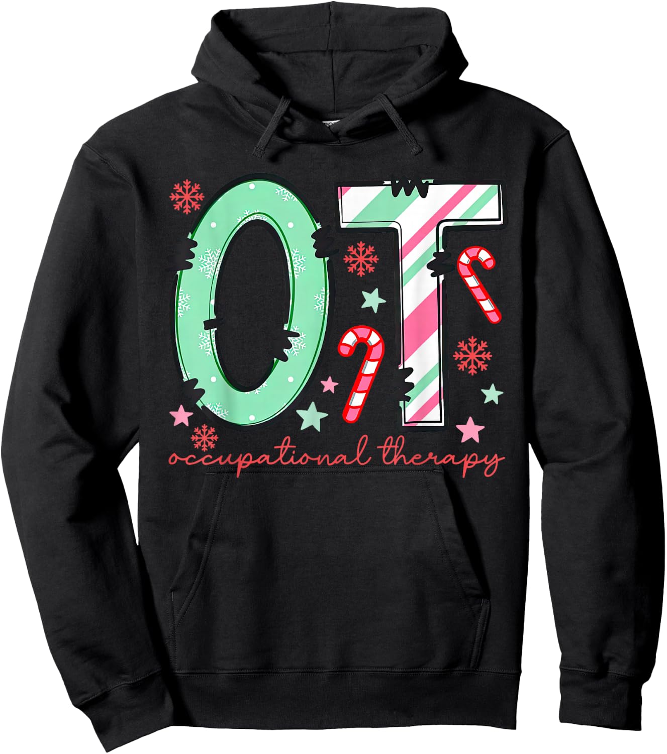 Retro Occupational Therapy OT Therapist Christmas Holiday Hoodie - Hoodie | Black