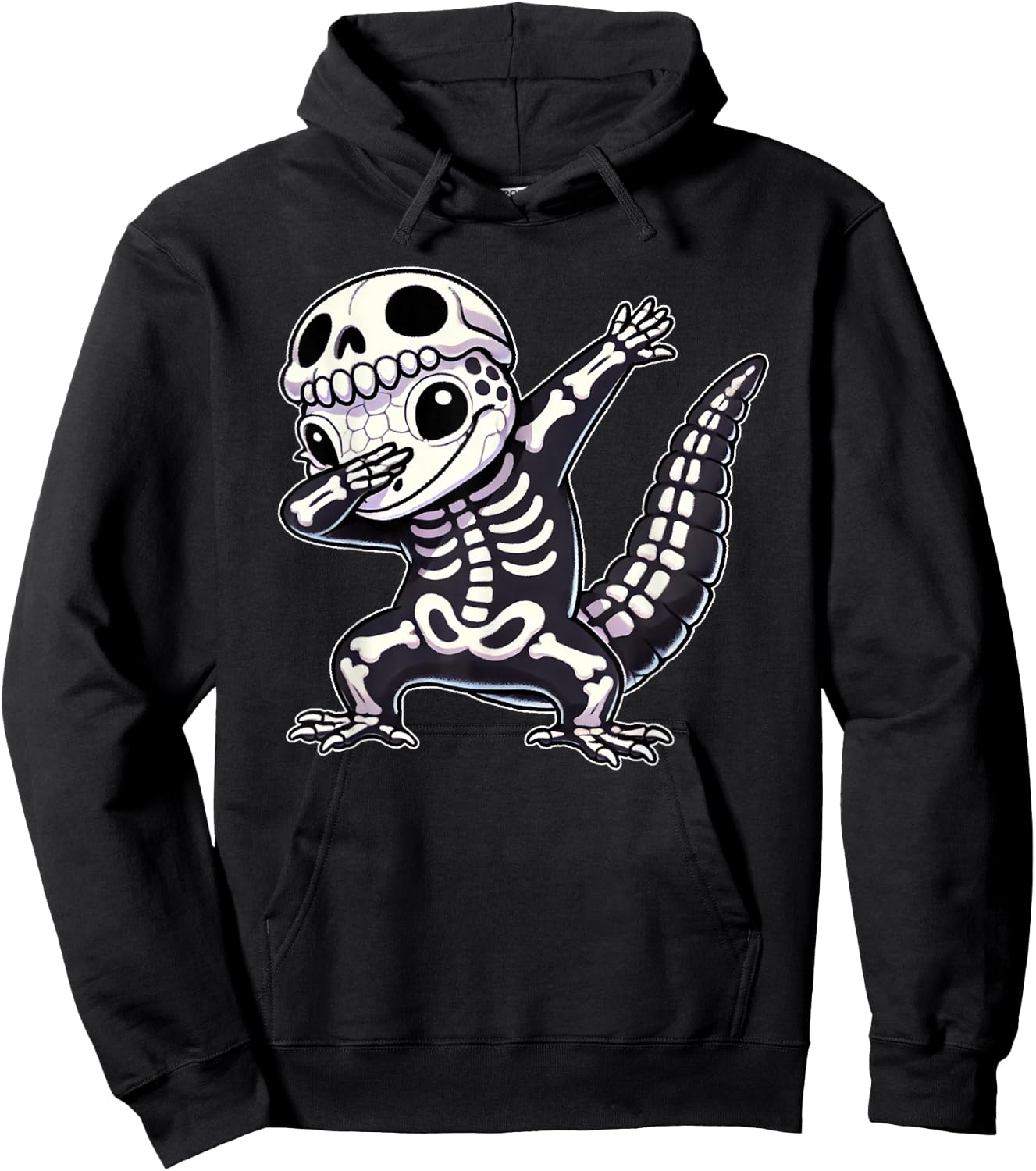 Halloween Skeleton Cute Gecko Men Women Kids Hoodie - Hoodie | Black