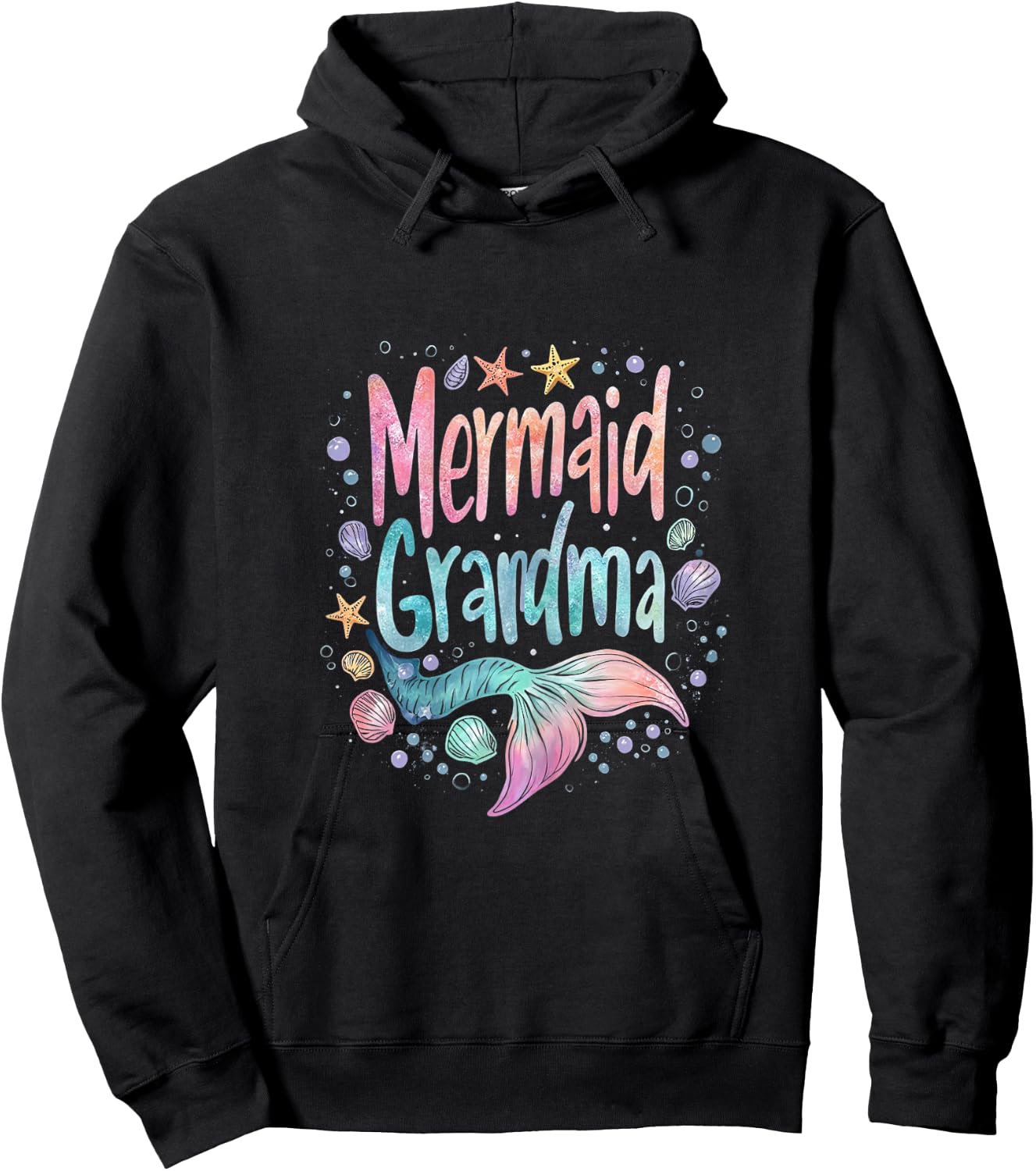Mermaid Grandma Hoodie - Hoodie | Black