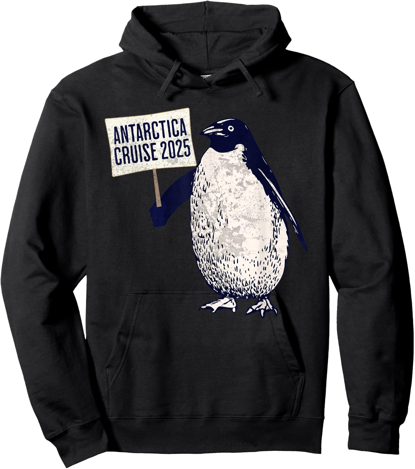 Antarctica Cruise 2025 Penguin Vacation Souvenir Funny Hoodie - Hoodie | Black