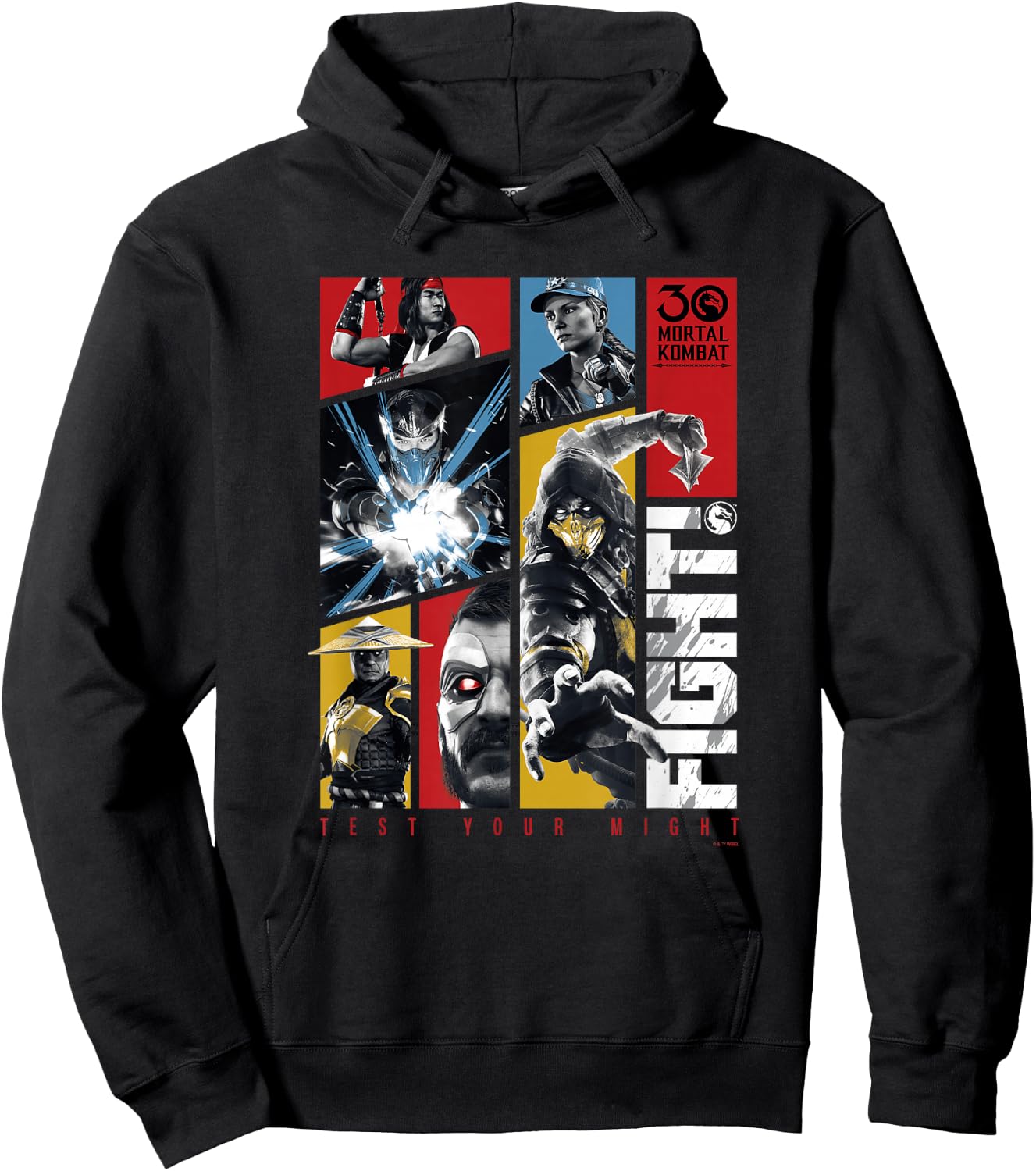 Mortal Kombat Klassic 30 Anniversary Test Your Might Panels Hoodie - Hoodie | Black