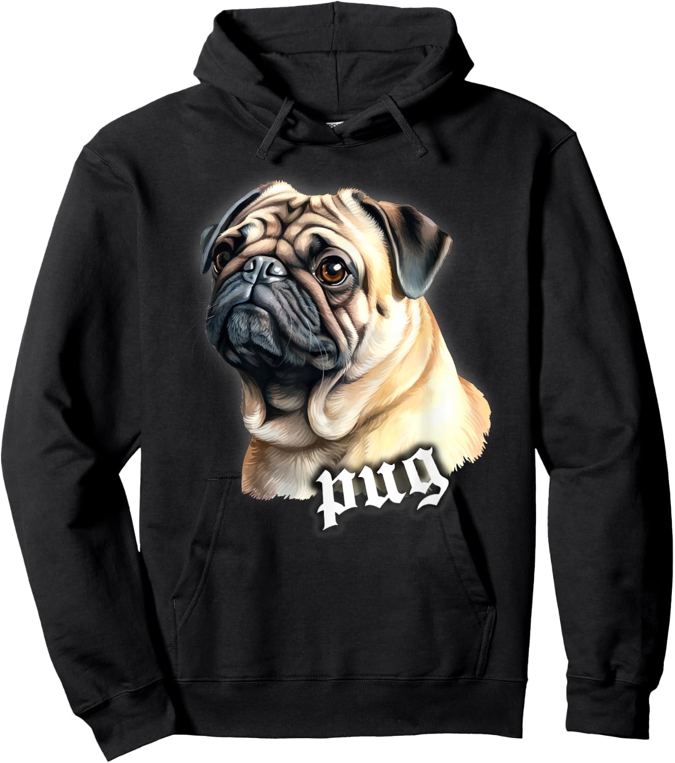 Pug Dog Hoodie - Hoodie | Black