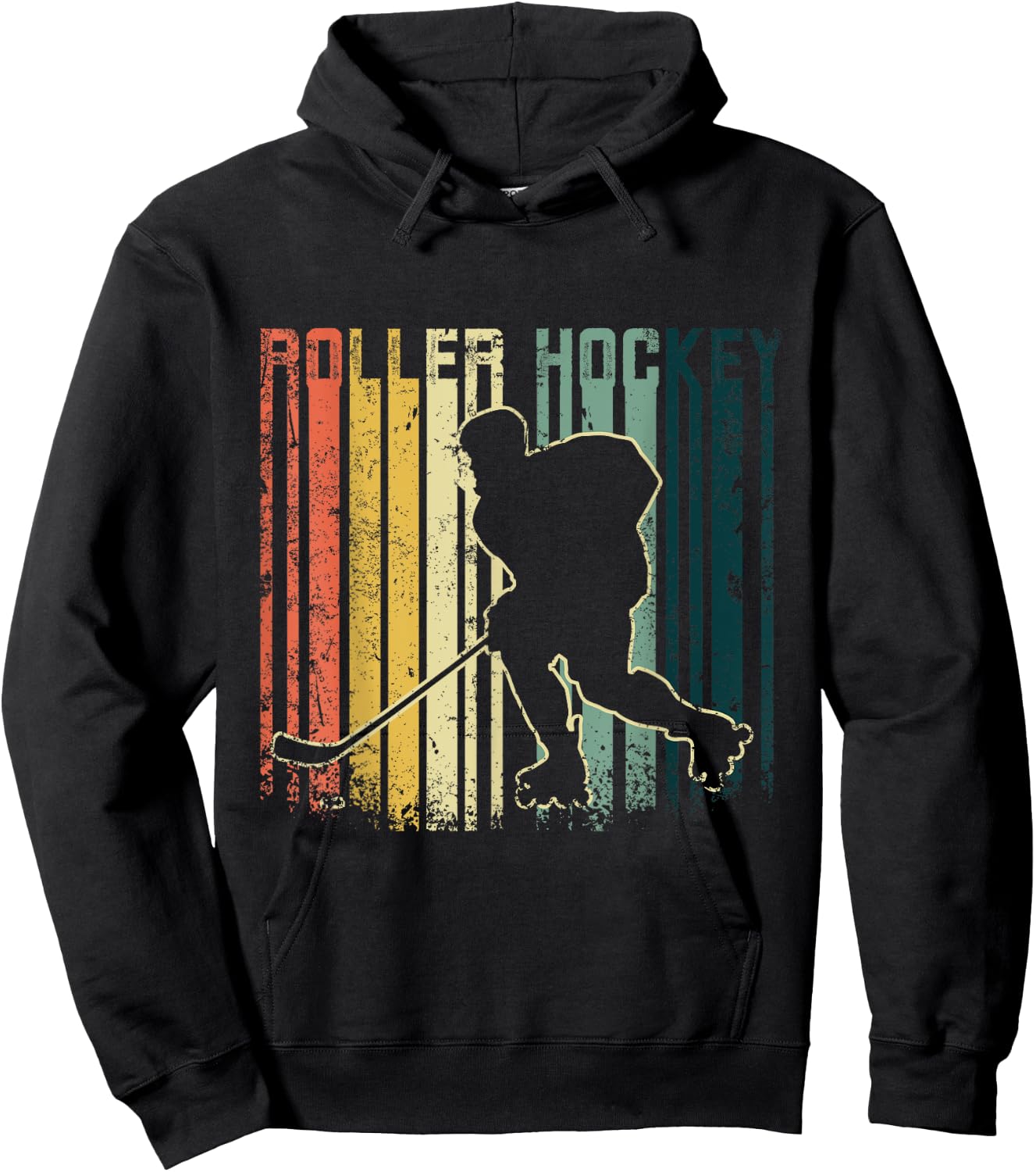 Roller Hockey Retro Vintage , Black, S Hoodie - Hoodie | Black