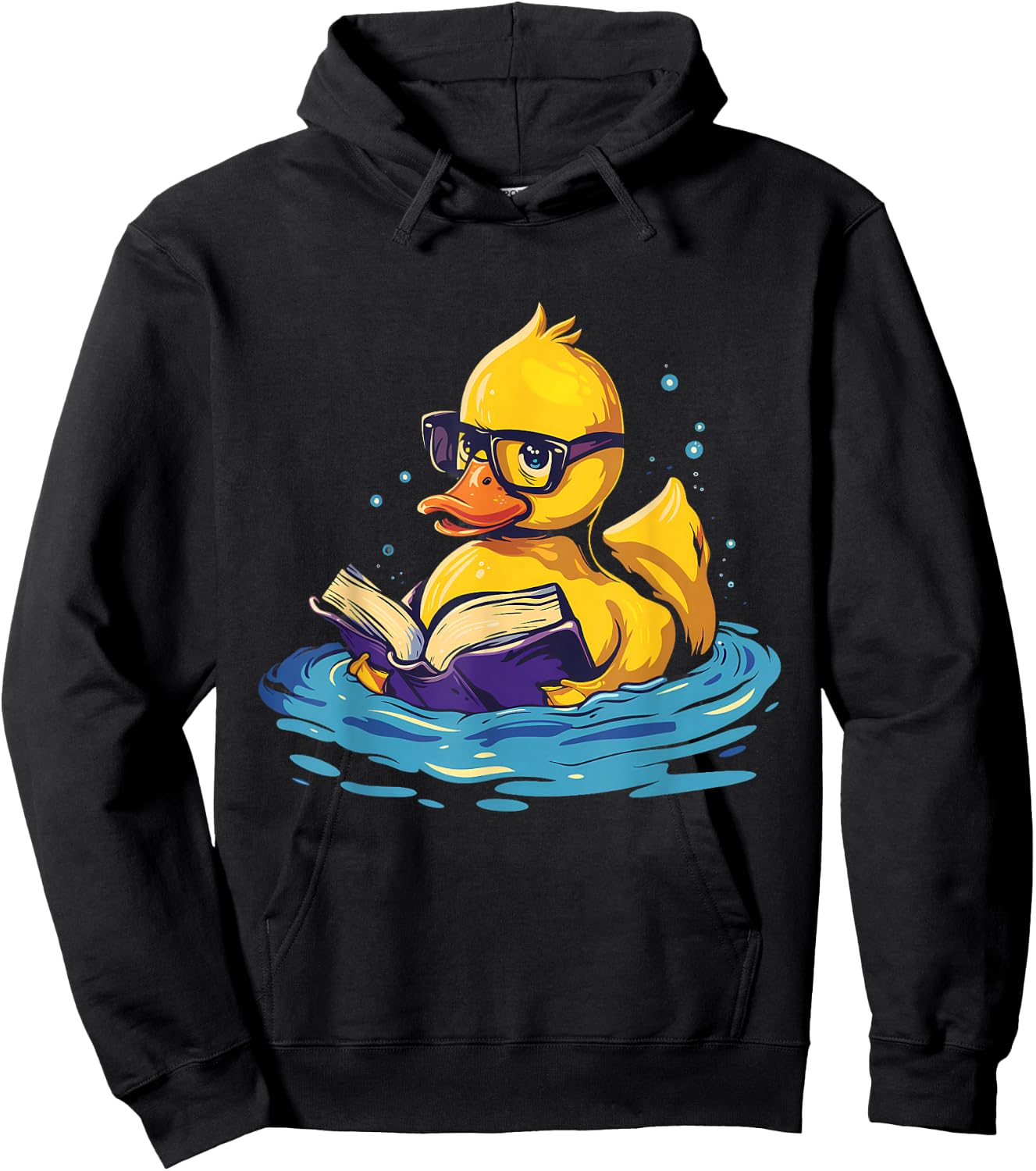 Rubber Duck Reading Book Swim Rubber Duckling Rubber Duckie Hoodie - Hoodie | Black