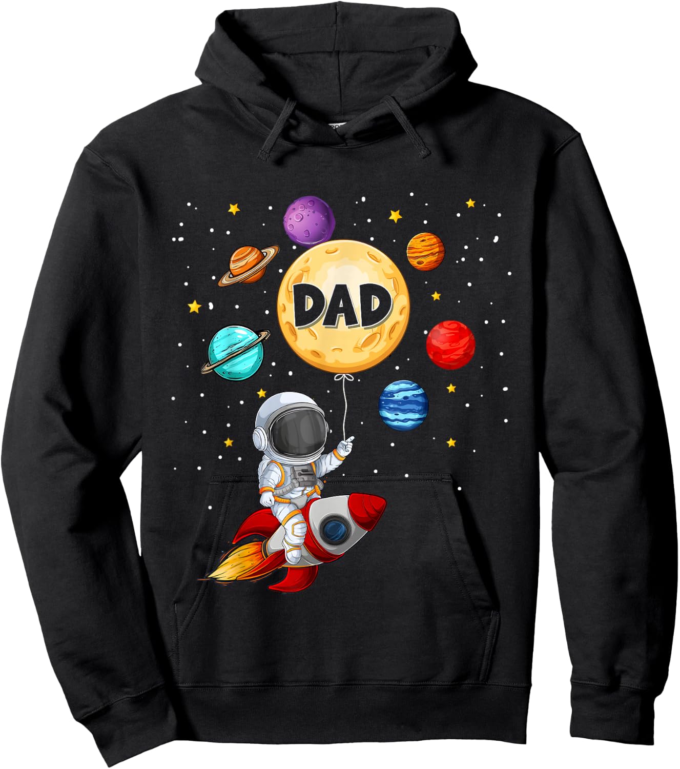 Mom and Dad of The Birthday Boy Astronaut Family Matching Hoodie - Hoodie | Black