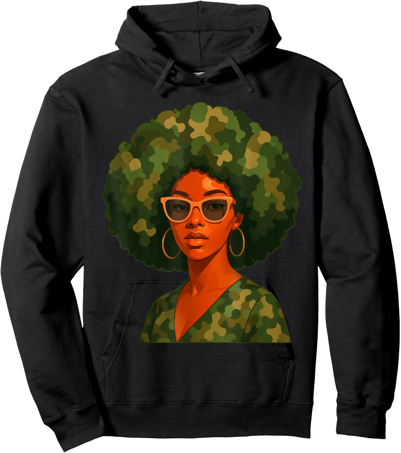Black Woman Camo Camouflage Juneteenth Black Queen Women Hoodie - Hoodie | Black