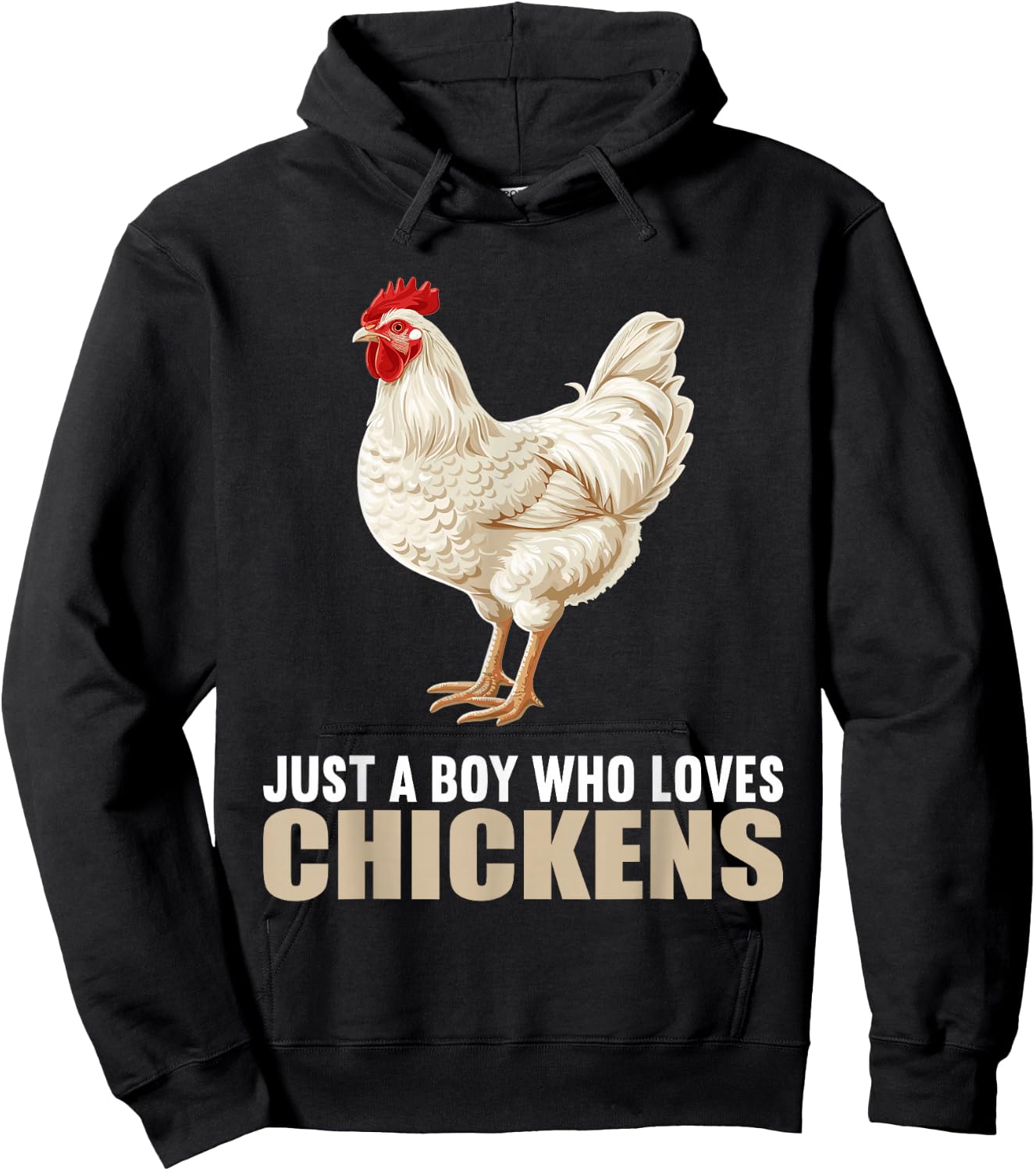 Just a Boy who loves Chickens Chicken Hoodie - Hoodie | Black