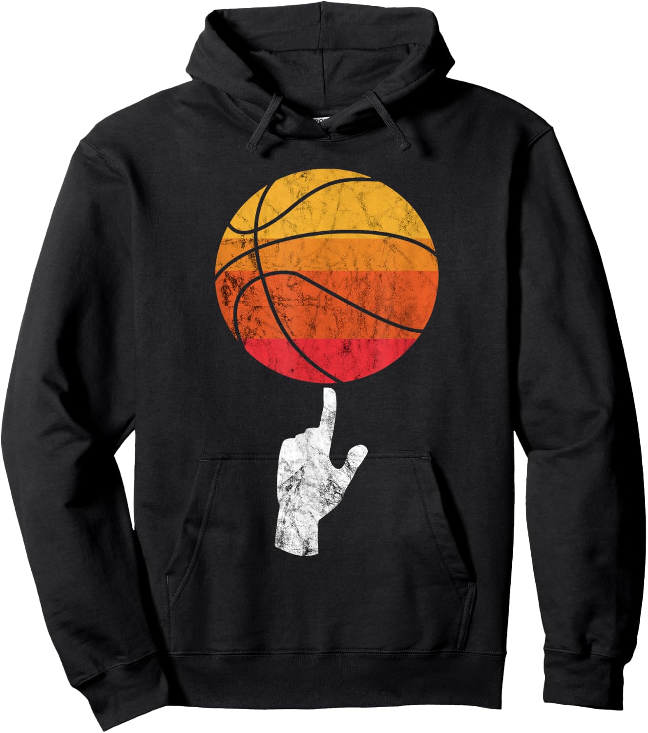 Basketball Playing Basketball Sports Vintage Retro Sunset Hoodie - Hoodie | Black