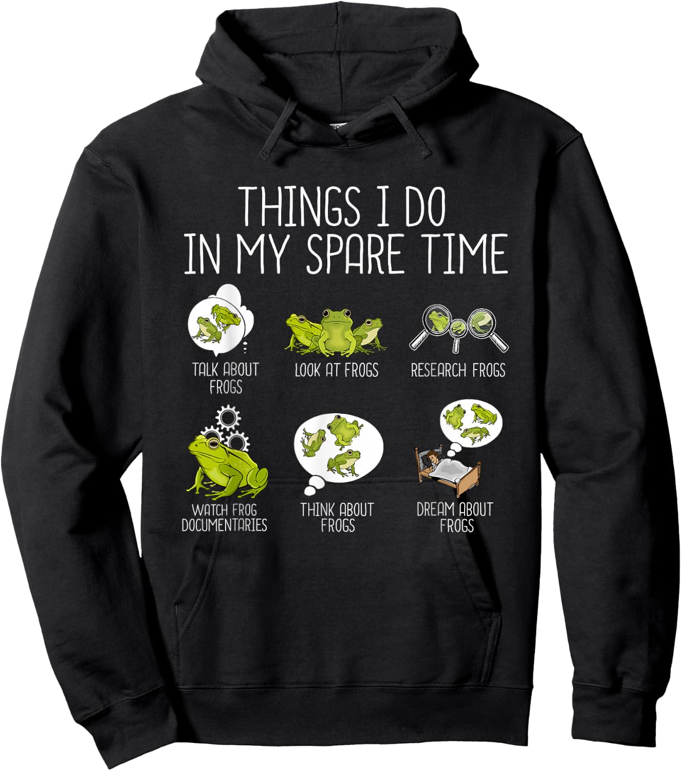 Frog Lover Kids Funny Frogs Idea Boys Frog Hoodie - Hoodie | Black
