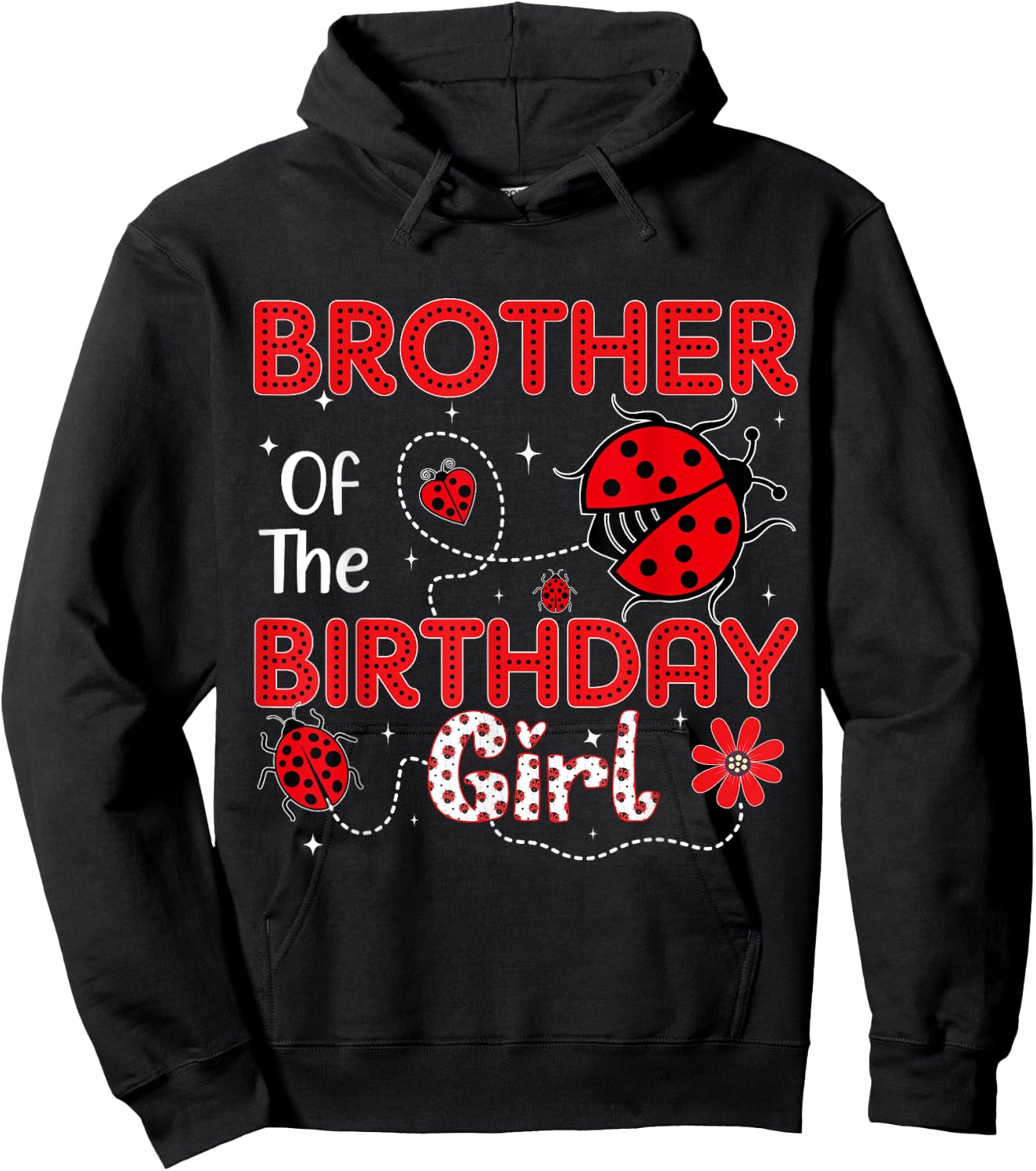 Brother Of The Birthday Girl Ladybug Sweet Ladybug Birthday Hoodie - Hoodie | Black