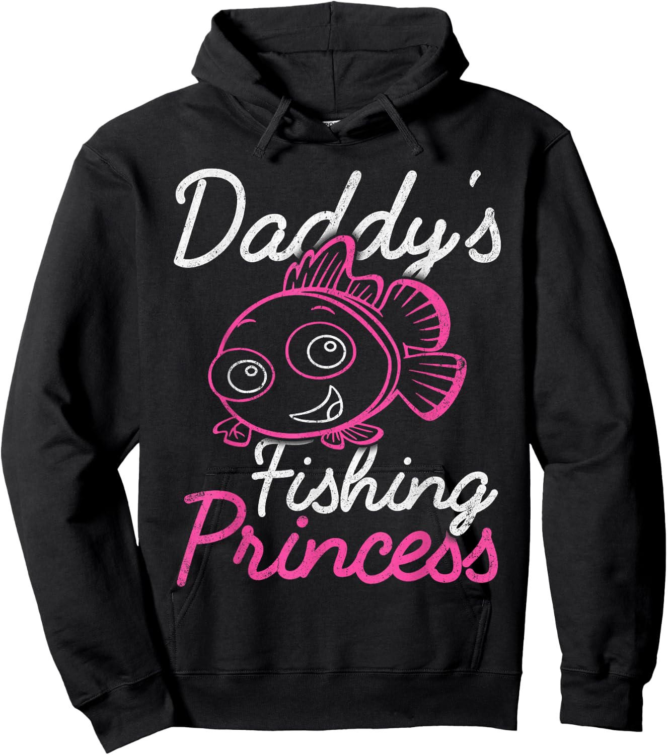 Daddy's Fishing Princess Girls And Fisherman Dad Fathers Day Hoodie - Hoodie | Black