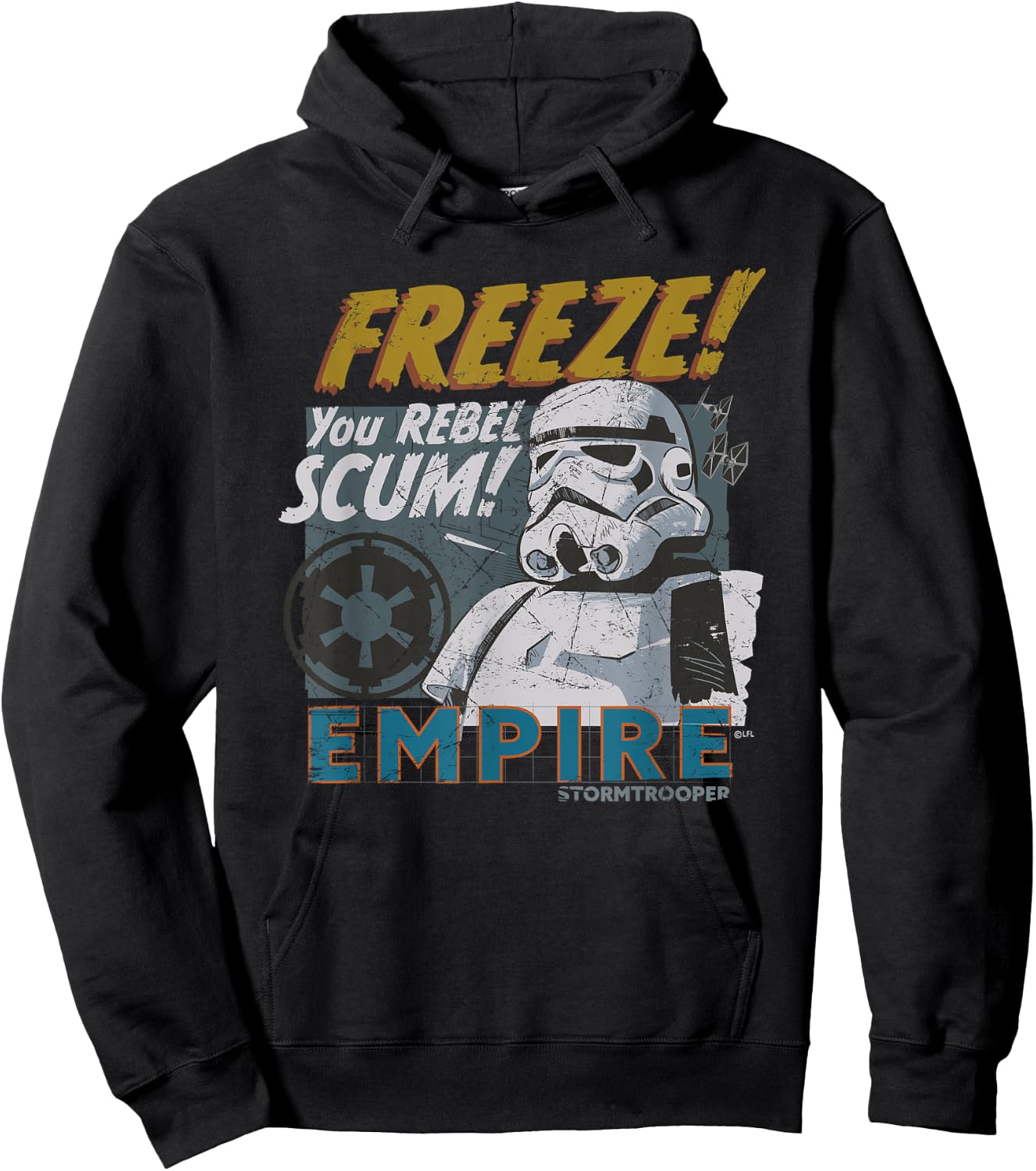 Star Wars Empire Stormtrooper Freeze You Rebel Scum! Hoodie - Hoodie | Black