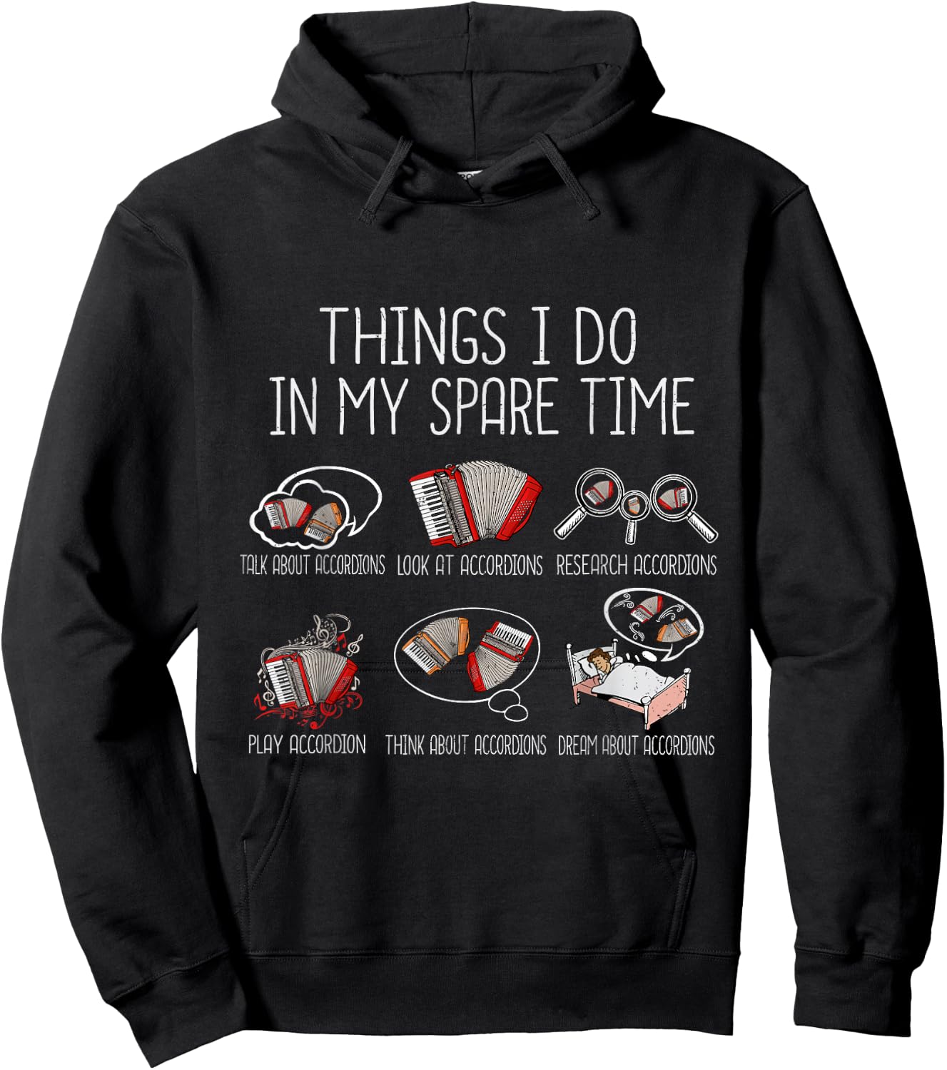 Accordion Player Men Folk Music Lover Accordion Hoodie - Hoodie | Black