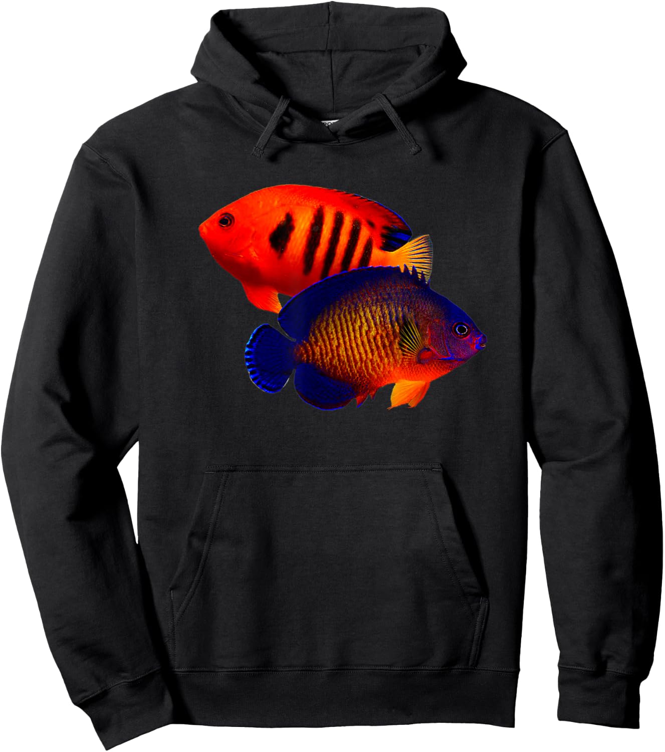 Saltwater Dwarf Angelfish Flame Angel Coral Beauty Reef Hoodie - Hoodie | Black