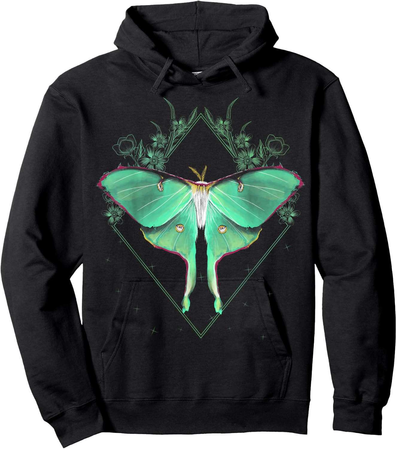 Cute Luna Moth Beautiful Butterfly Insect Lover Themed Small Hoodie - Hoodie | Black