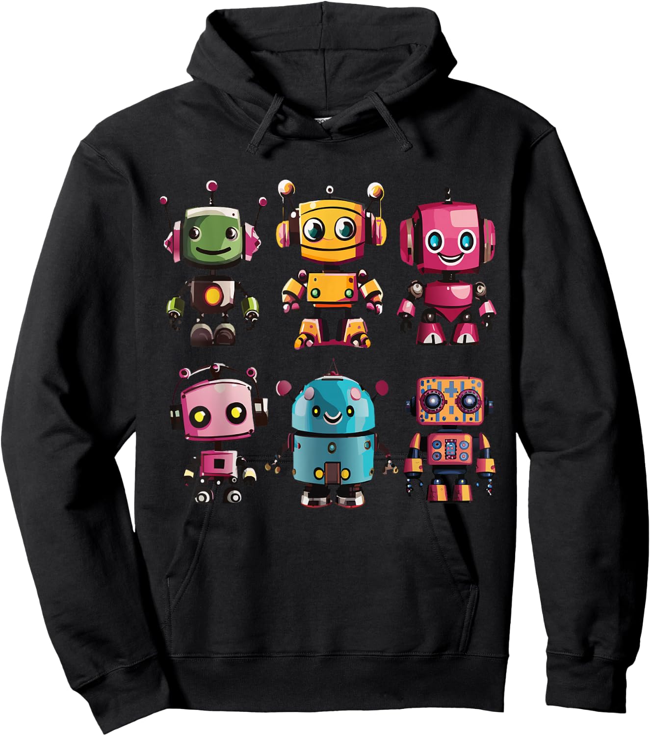 Robots, Space Tech and Robotics - Kinder - - Kurzarm - - Robotik für Kinder - Schwarz - S Hoodie - Hoodie | Black