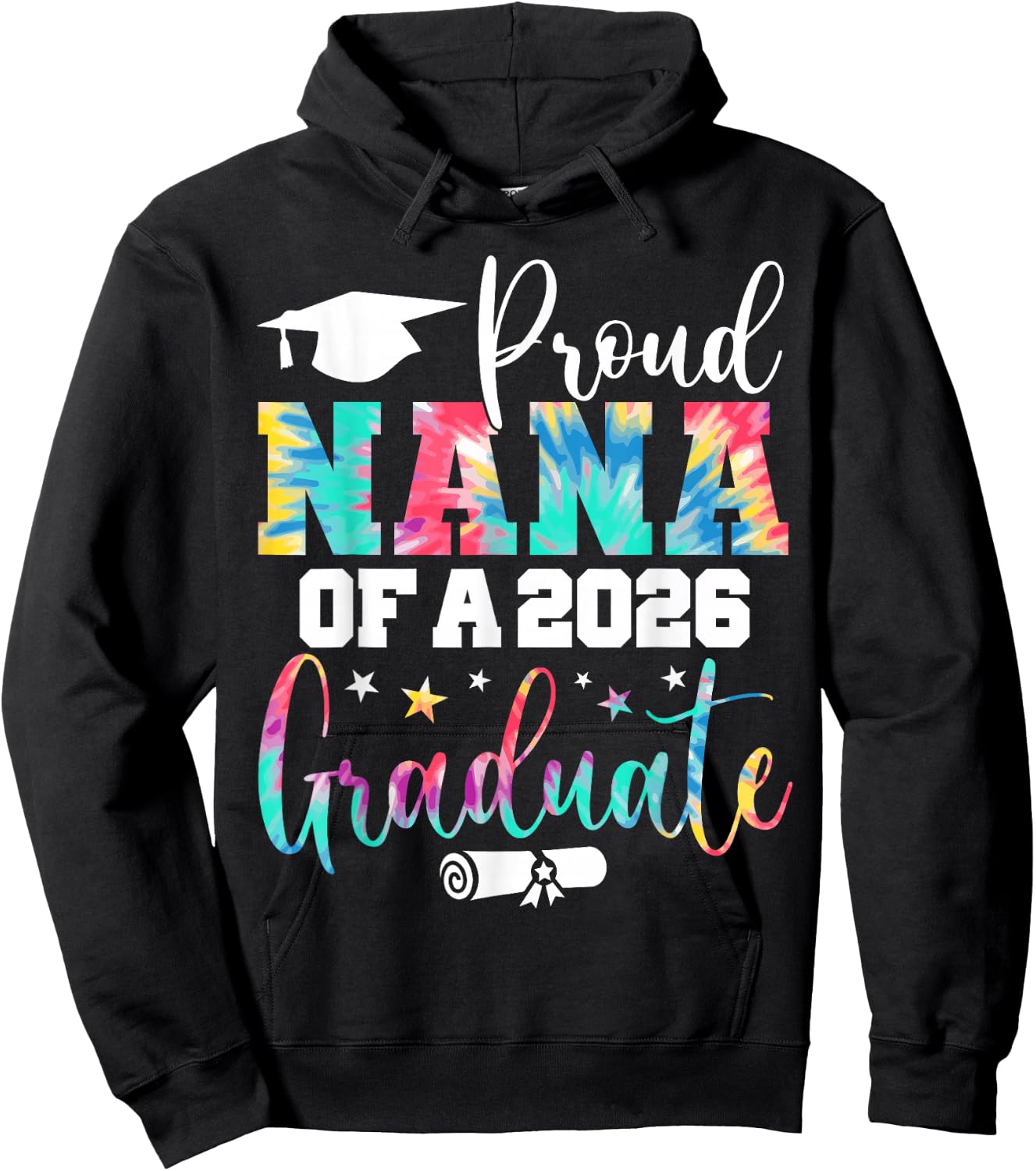 Nana Senior 2026 Proud Nana of A Class of 2026 Graduate Hoodie - Hoodie | Black