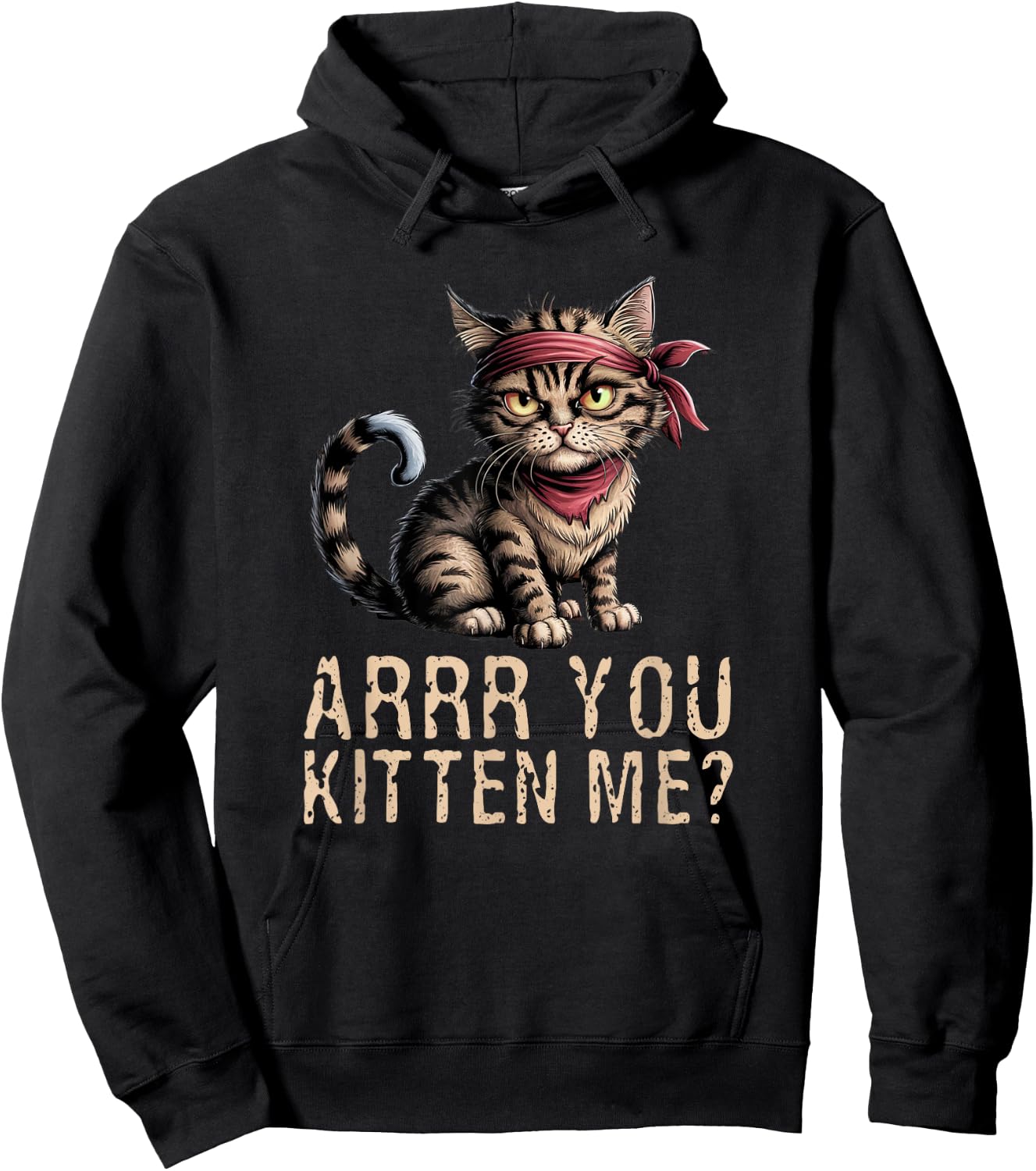 Arrr You Kitten Me? Pirate Ugly Cat Lover Hoodie - Hoodie | Black