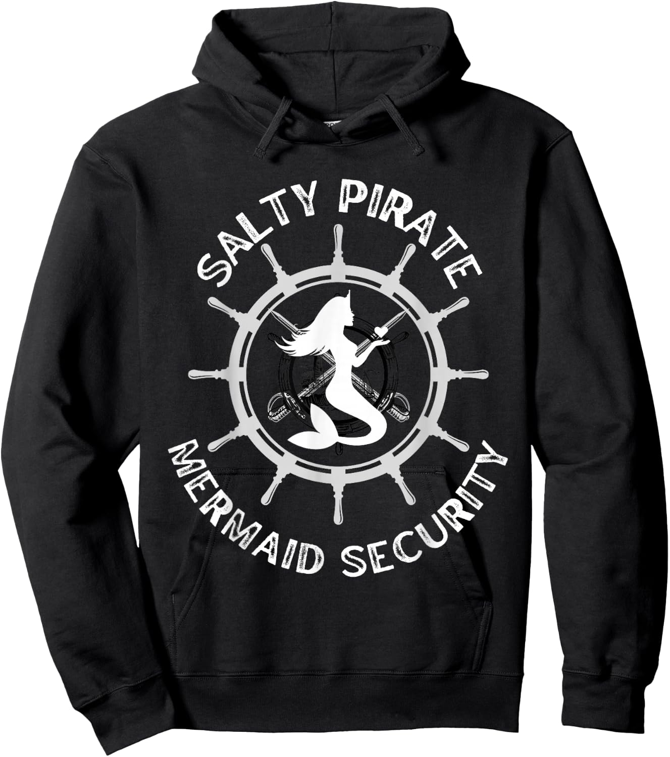 Salty Pirate Mermaid Security Dad, Boyfriend, Brother Merman Hoodie - Hoodie | Black