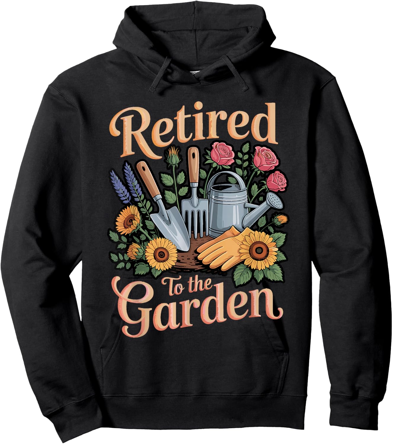 Retired to The Garden Horticulture Retired Plant Gardener Hoodie - Hoodie | Black