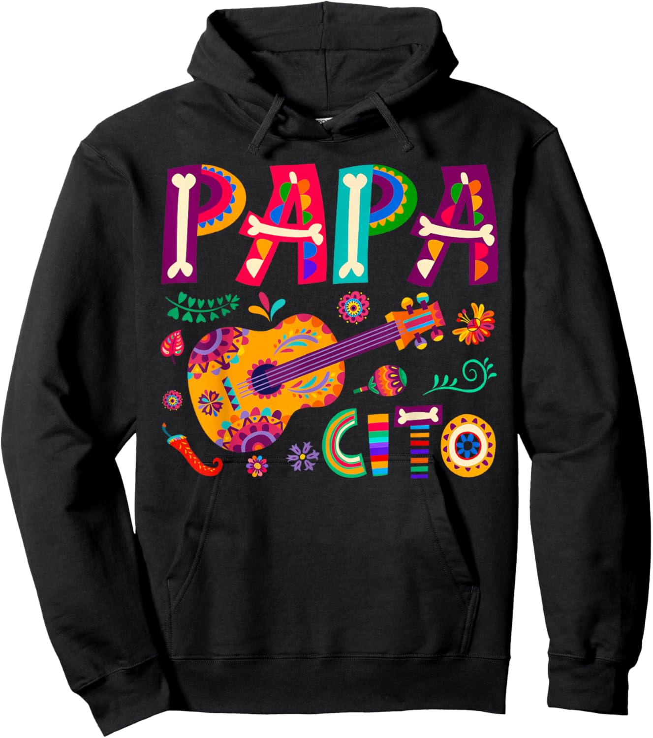 Cinco De Mayo Papacito Flower Papa Cito Mexican Hoodie - Hoodie | Black