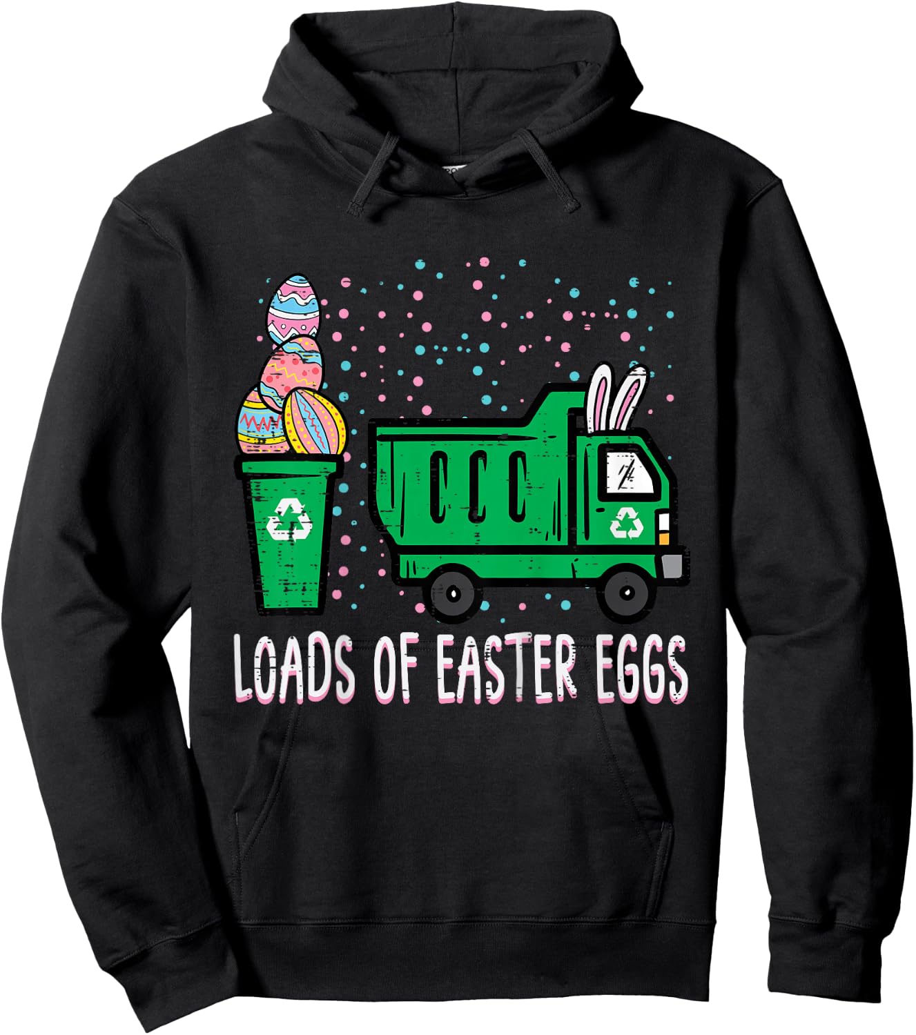 Kids Loads Of Easter Eggs Garbage Truck Toddler Boys Kids Youth Hoodie - Hoodie | Black