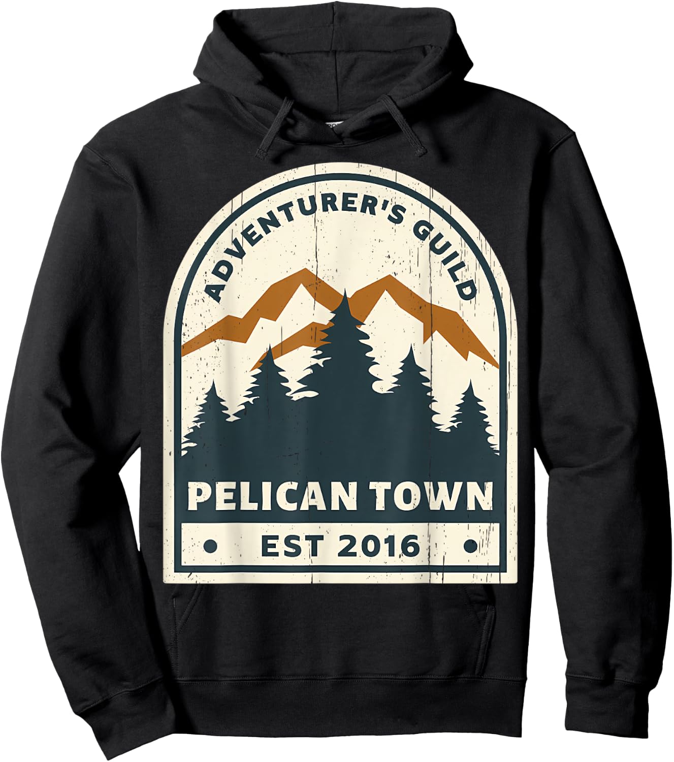 Adventurer Vintage Pelican Town 2016 Mountain Hiking Hoodie - Hoodie | Black