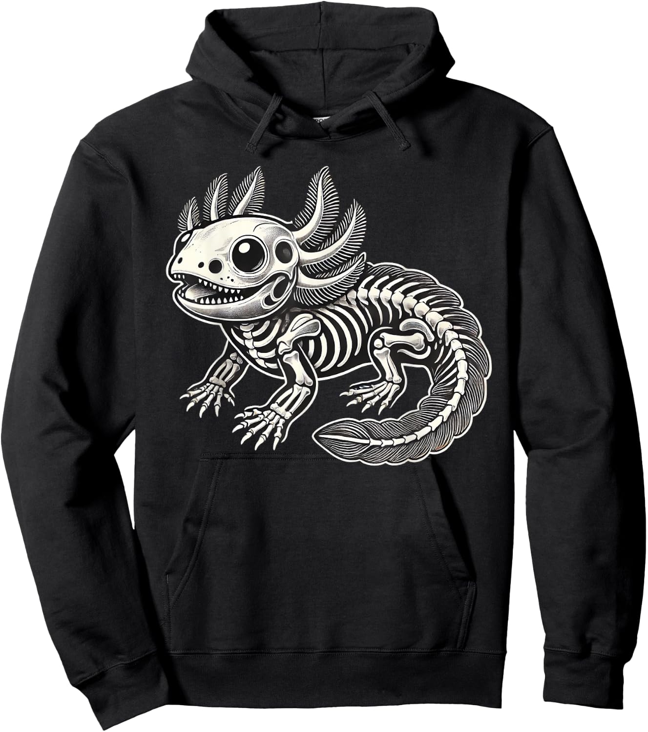 Axolotl Skeleton Halloween Hoodie - Hoodie | Black