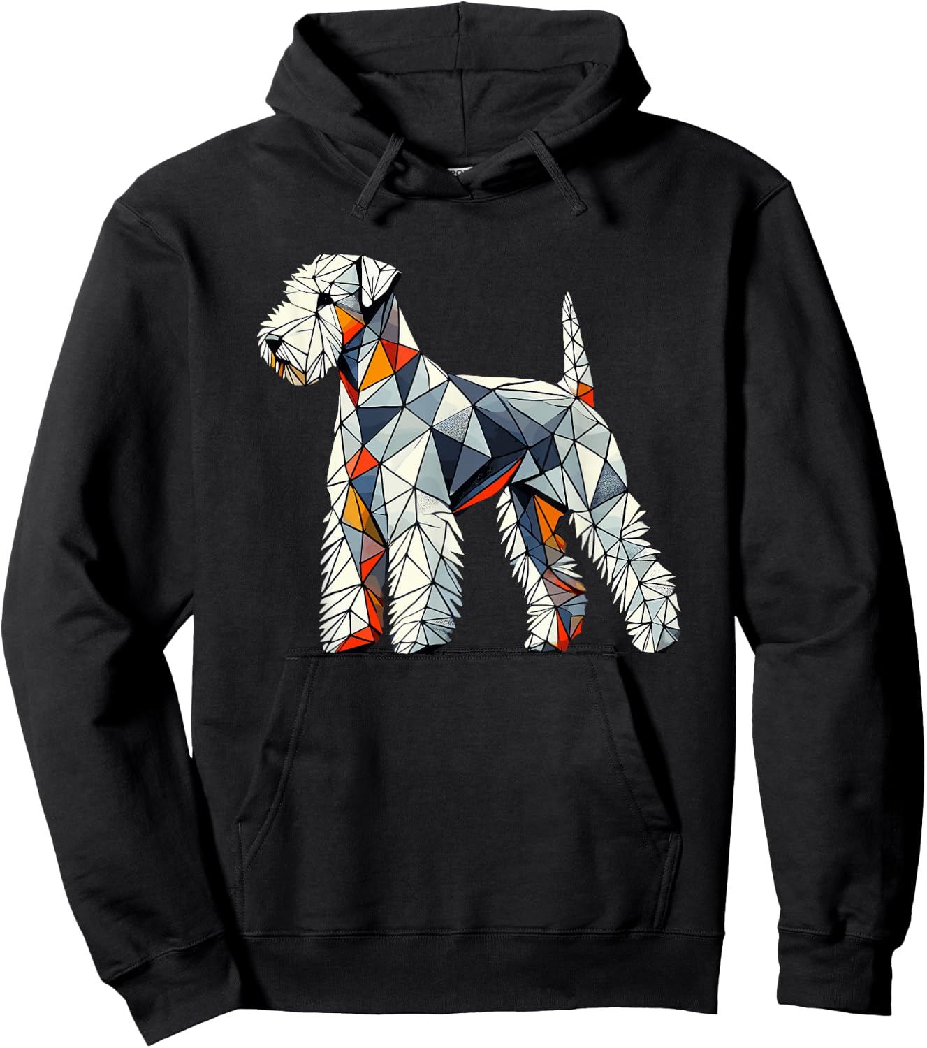 Geometric Art Bedlington Terrier Rothbury Terrier Hoodie - Hoodie | Black