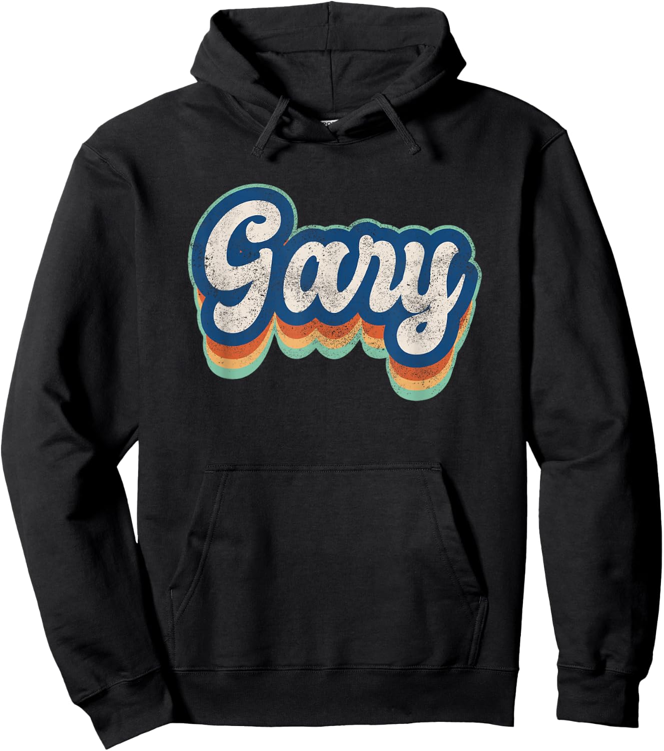 Gary First Name Boy Vintage Style 70s 80s Personalized Hoodie - Hoodie | Black