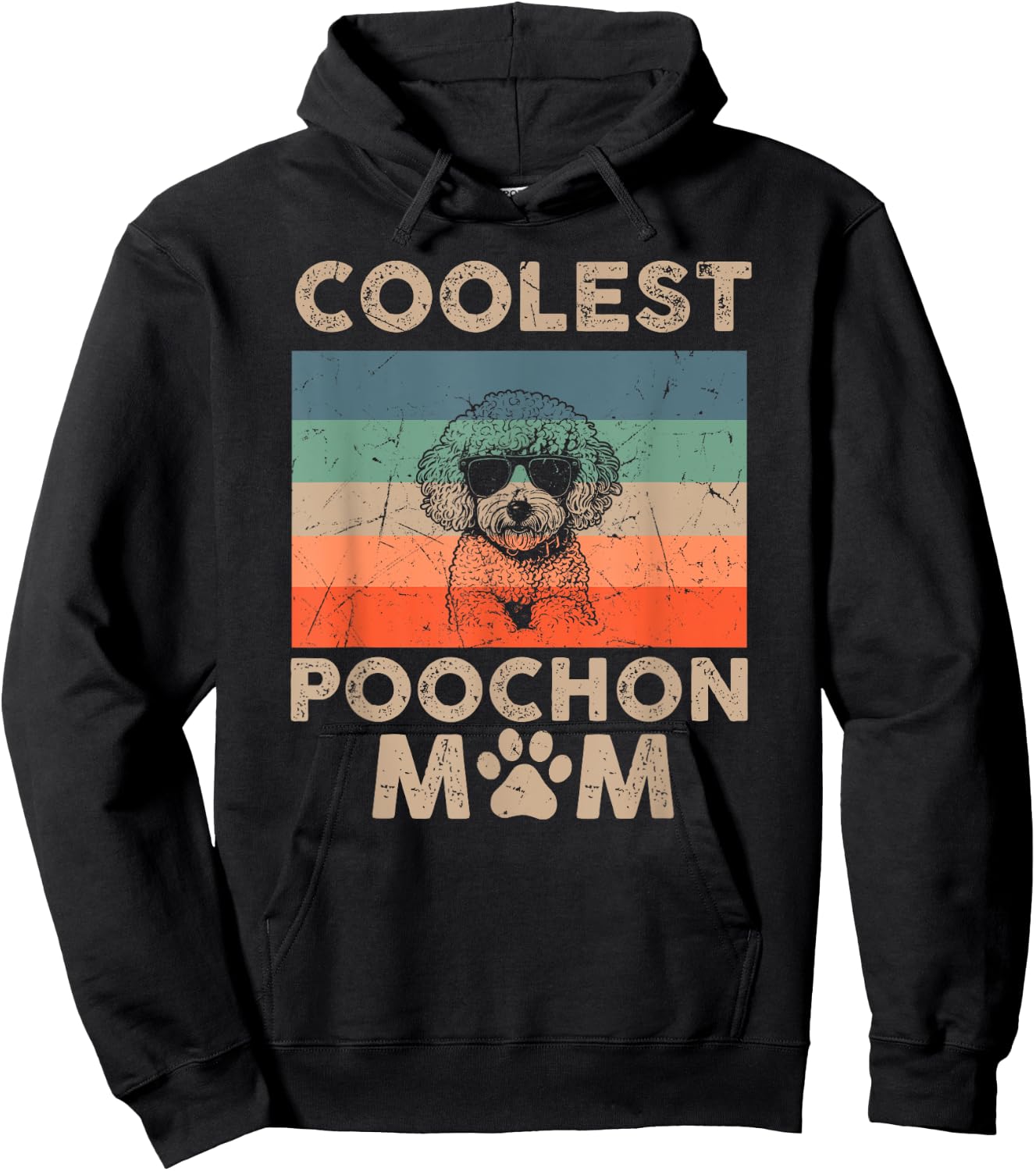 Coolest Dog Mom Mama Gifts Funny Poochon Dog Mom Hoodie - Hoodie | Black