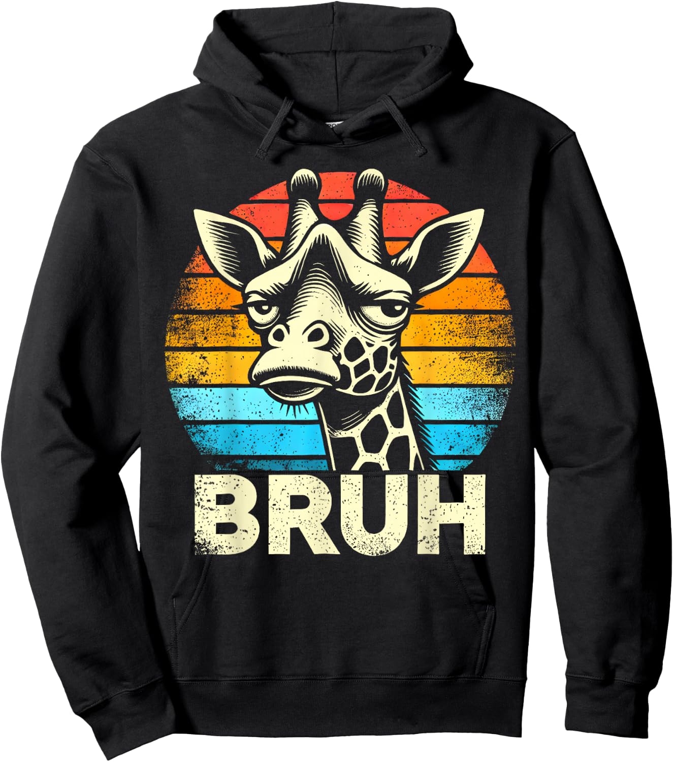 Funny Graphic Meme Giraffe Bruh for Boys Girls Men Women Hoodie - Hoodie | Black
